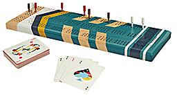 Portage Cribbage Board with Scout Playing Cards