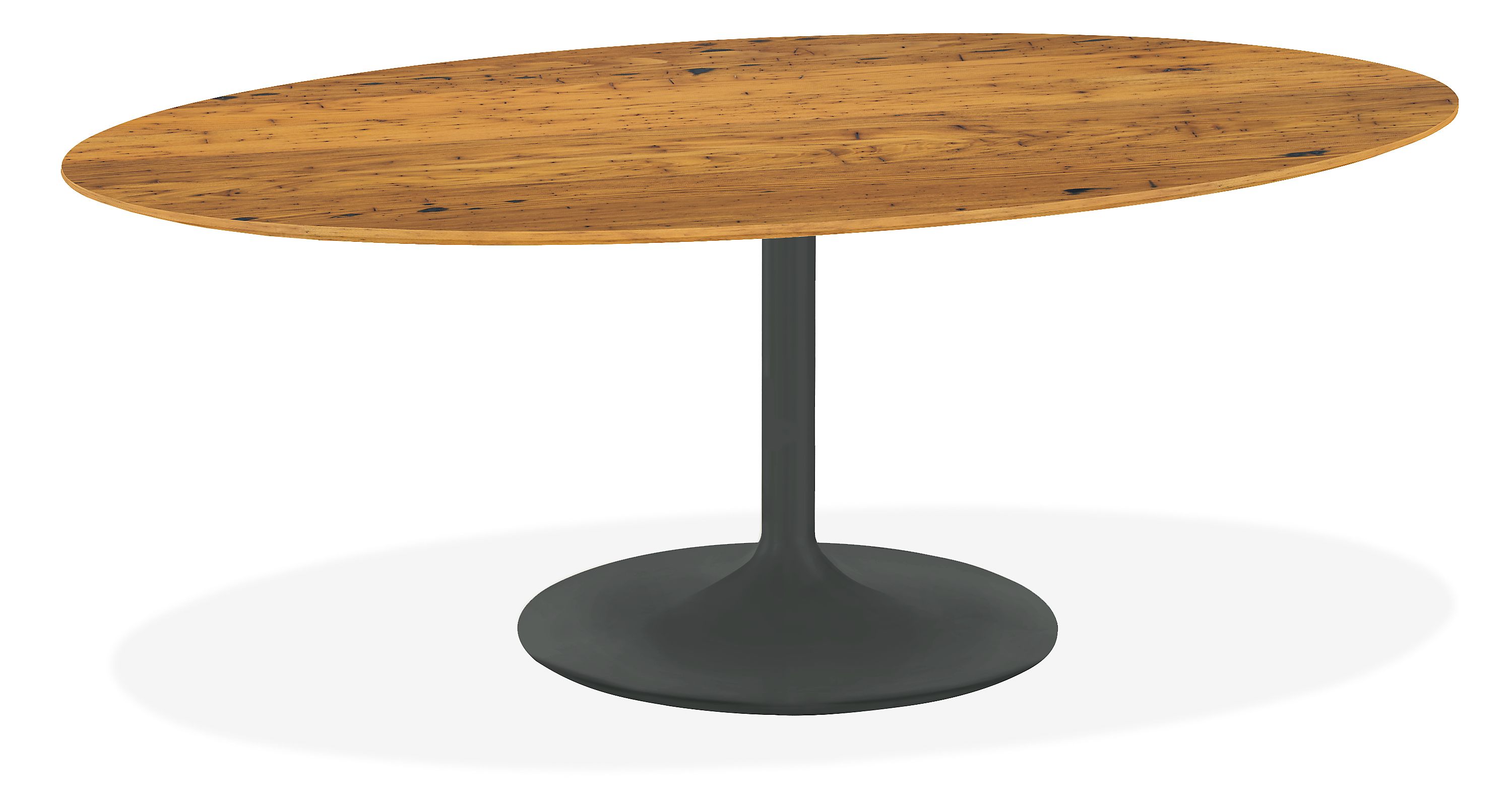 Aria 78w 48d Oval Dining Table w/Reclaimed Chestnut Top & Graphite Base