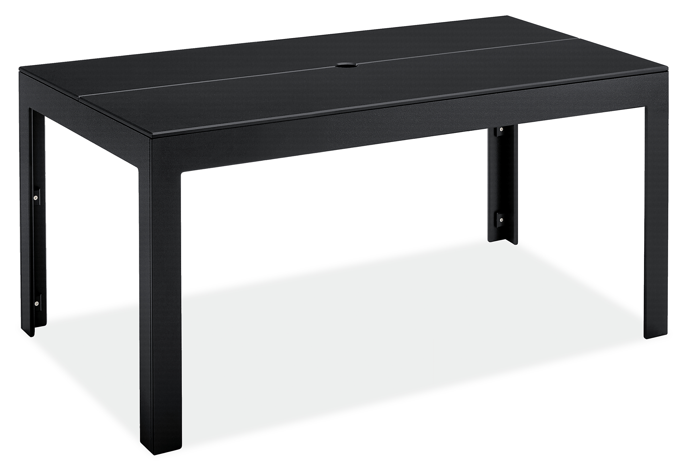 Henry 60w 36d 30h Table with Umbrella Hole in Black