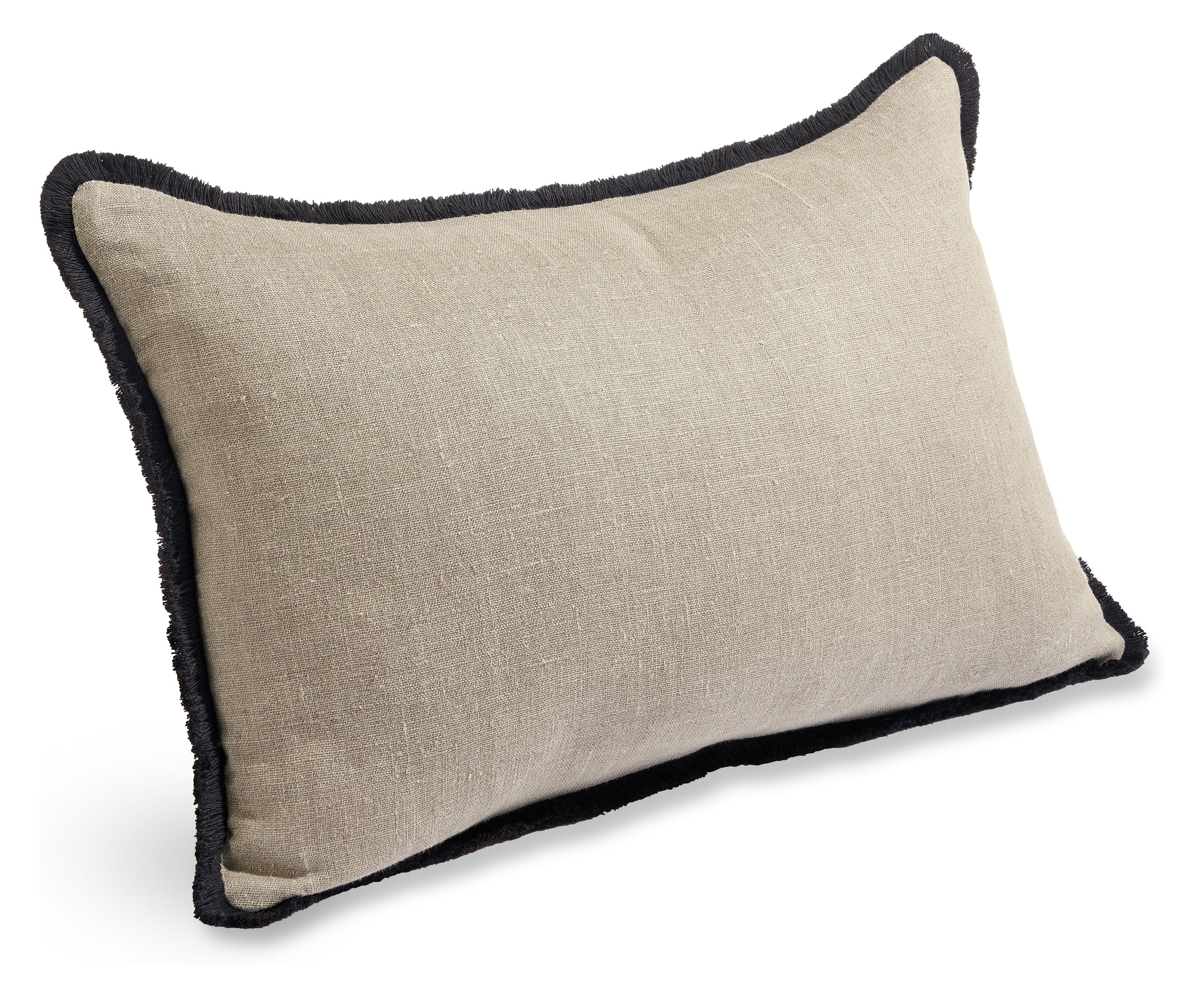 Marling 20w 13h Throw Pillow in Natural with Black Fringe