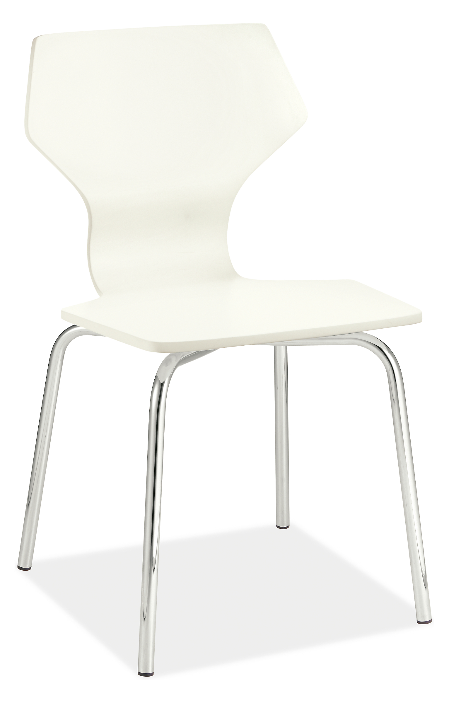 Perch Chair in White with Chrome Base