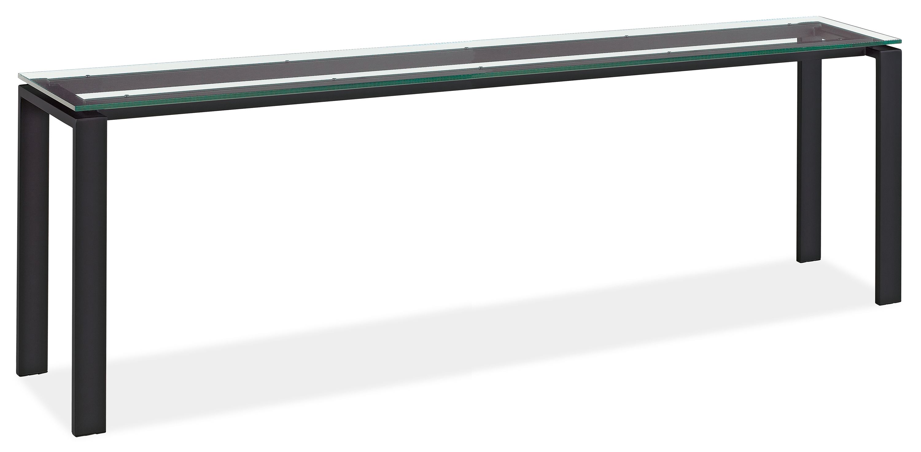 Rand 94w 14d 32h Table w/Clear Glass Top & Natural Steel Legs