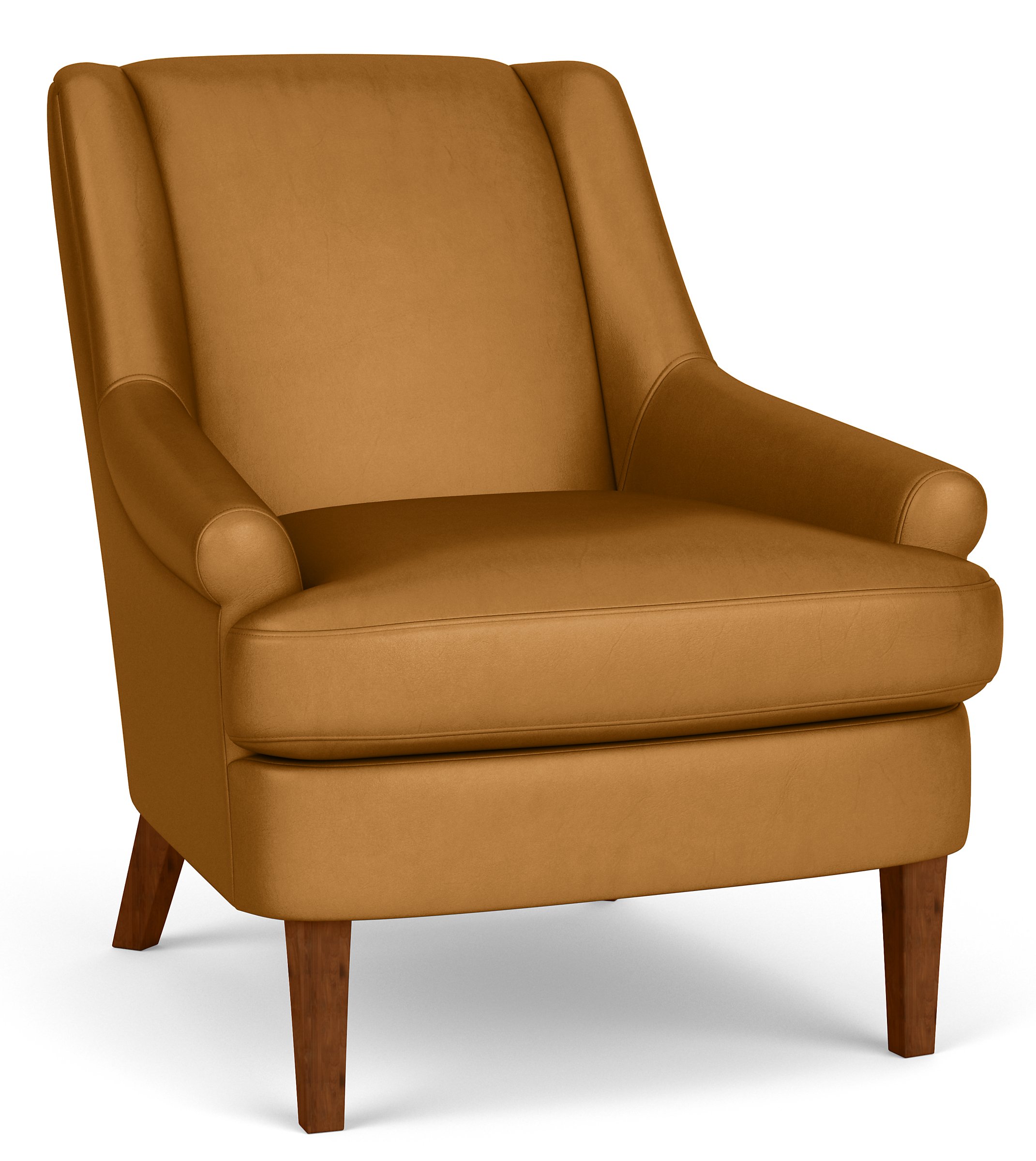 Louise Chair in Vento Camel Leather with Mocha Legs