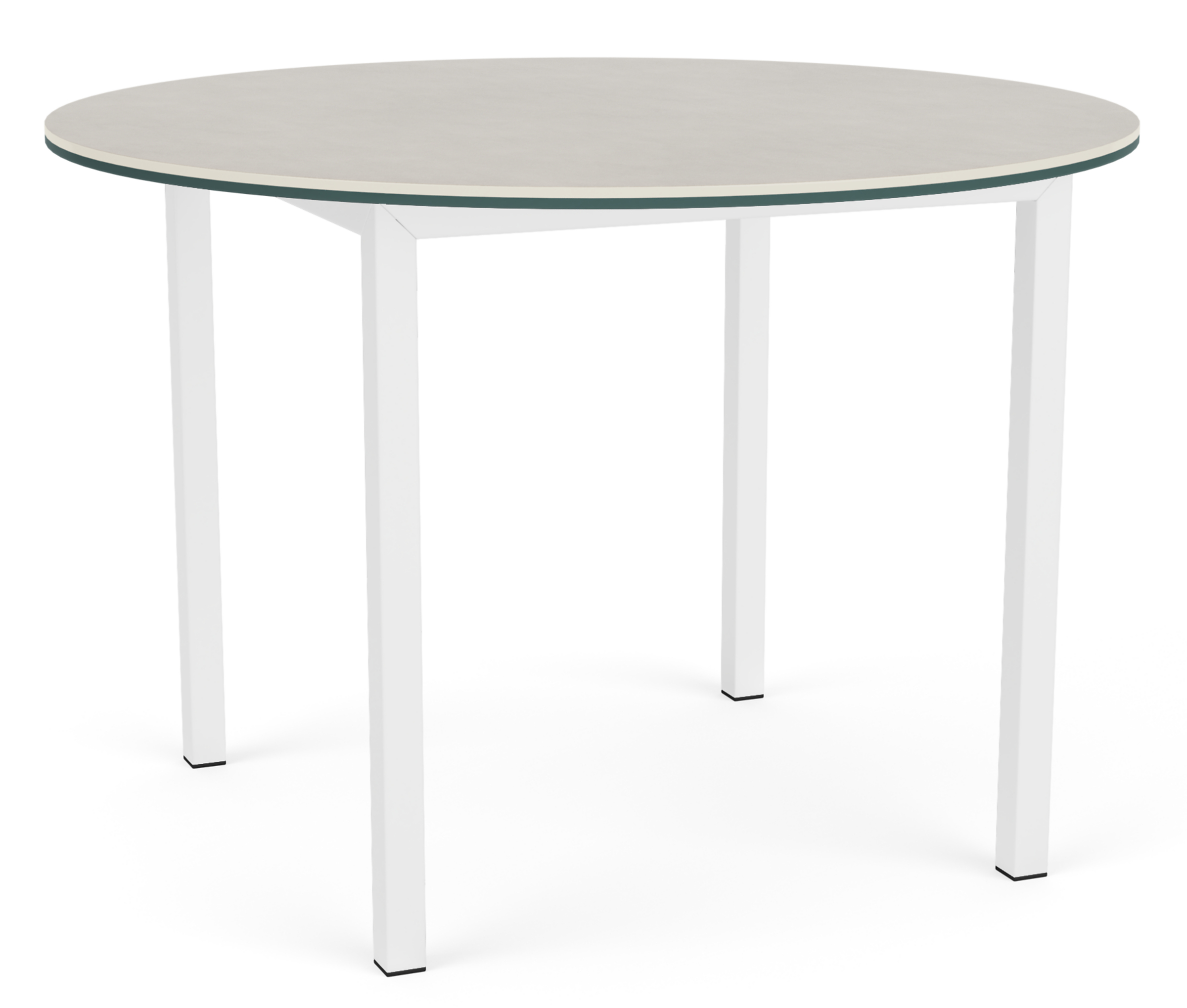 Parsons 36 diam 1.5" Outdoor Table in White with Taupe Ceramic Composite Top