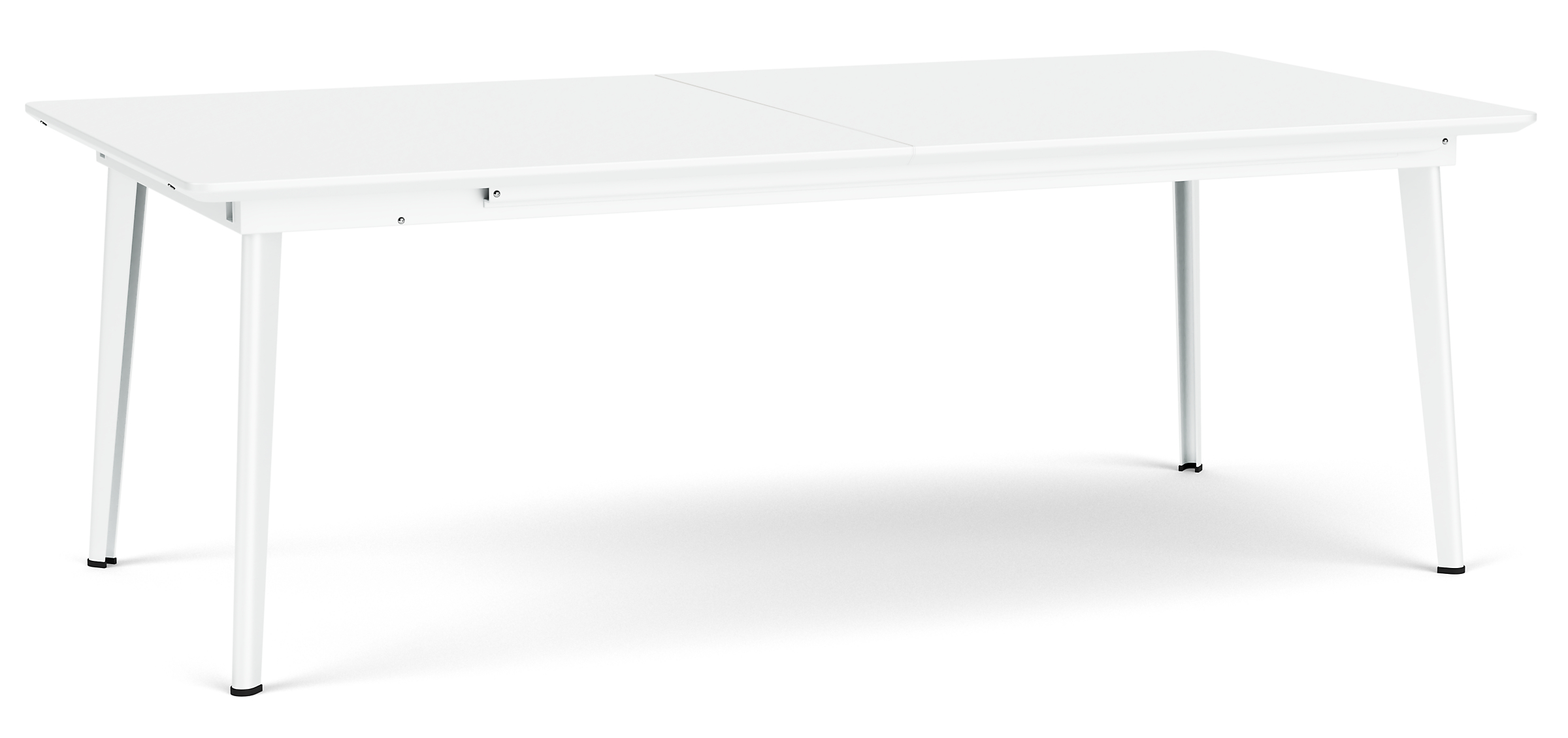 Vista 87w 43d 30h Extension Table with One 44" Leaf in Bright White