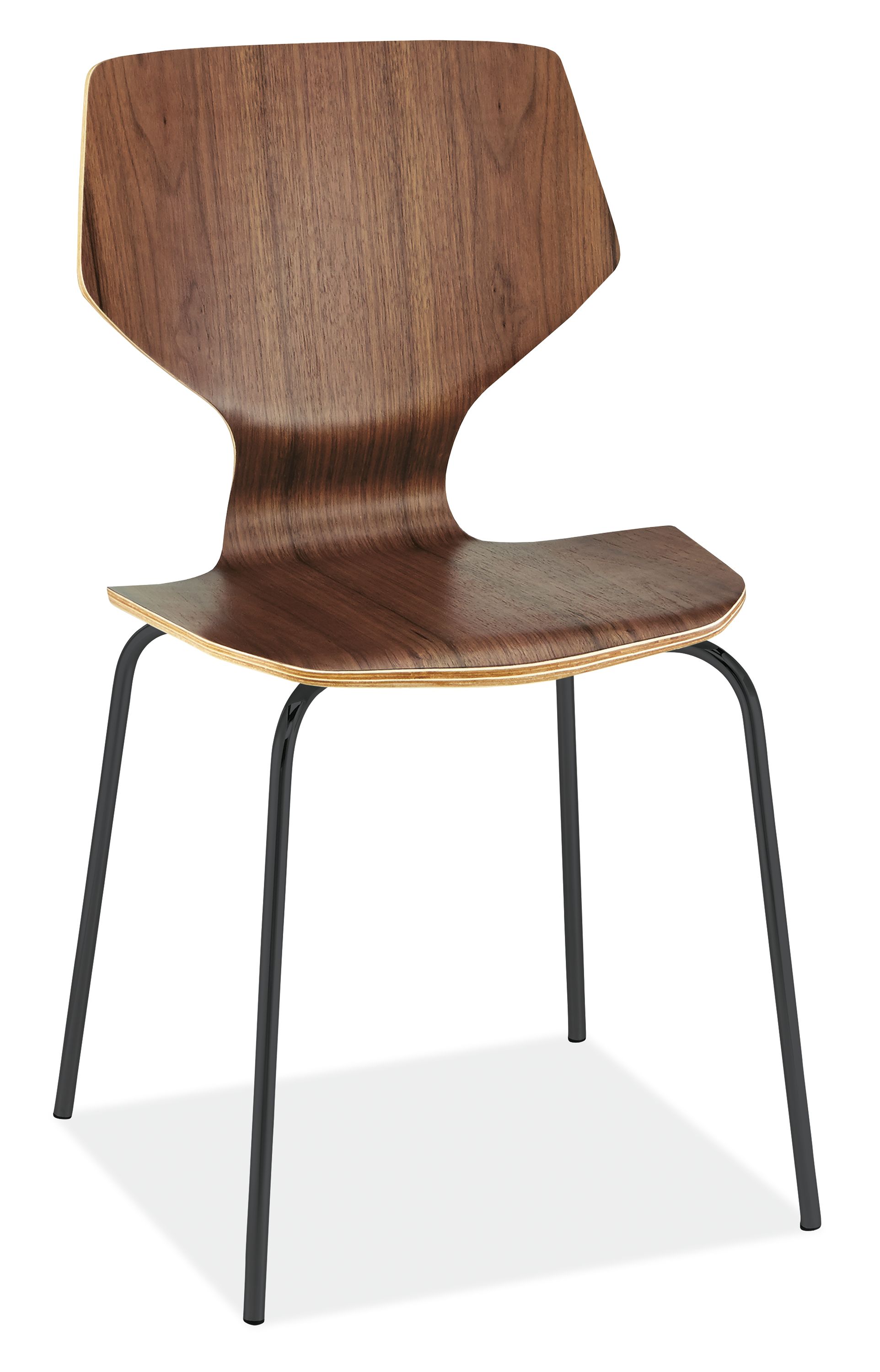Pike Side Chair in Walnut with Graphite Base