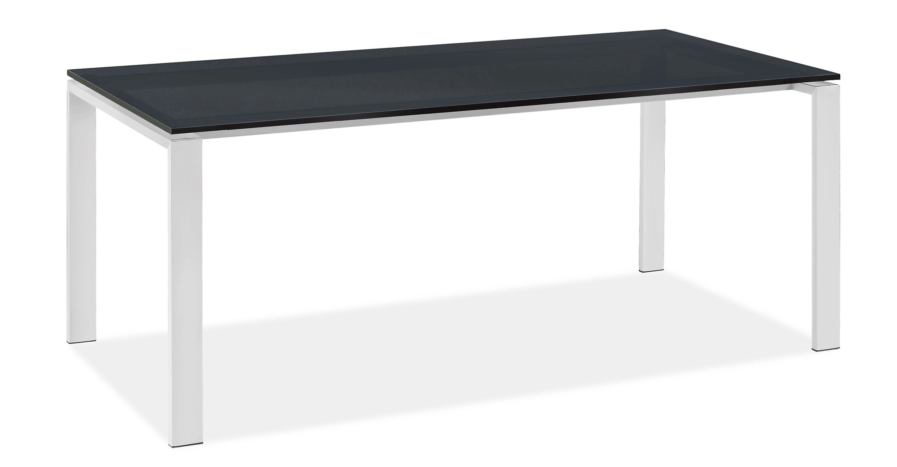 Rand 72w 36d 29h Table in Stainless Steel with Smoke Tempered Glass Top