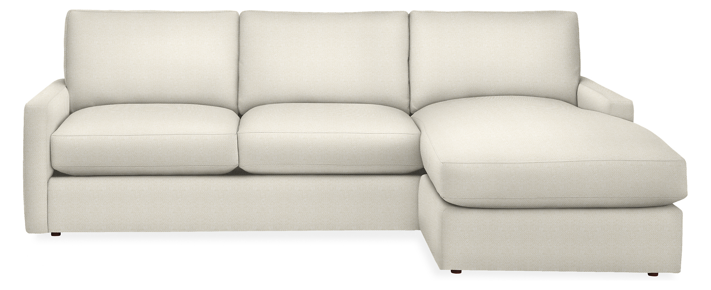 Linger 91" Sofa with Reversible Chaise in Arin Ivory
