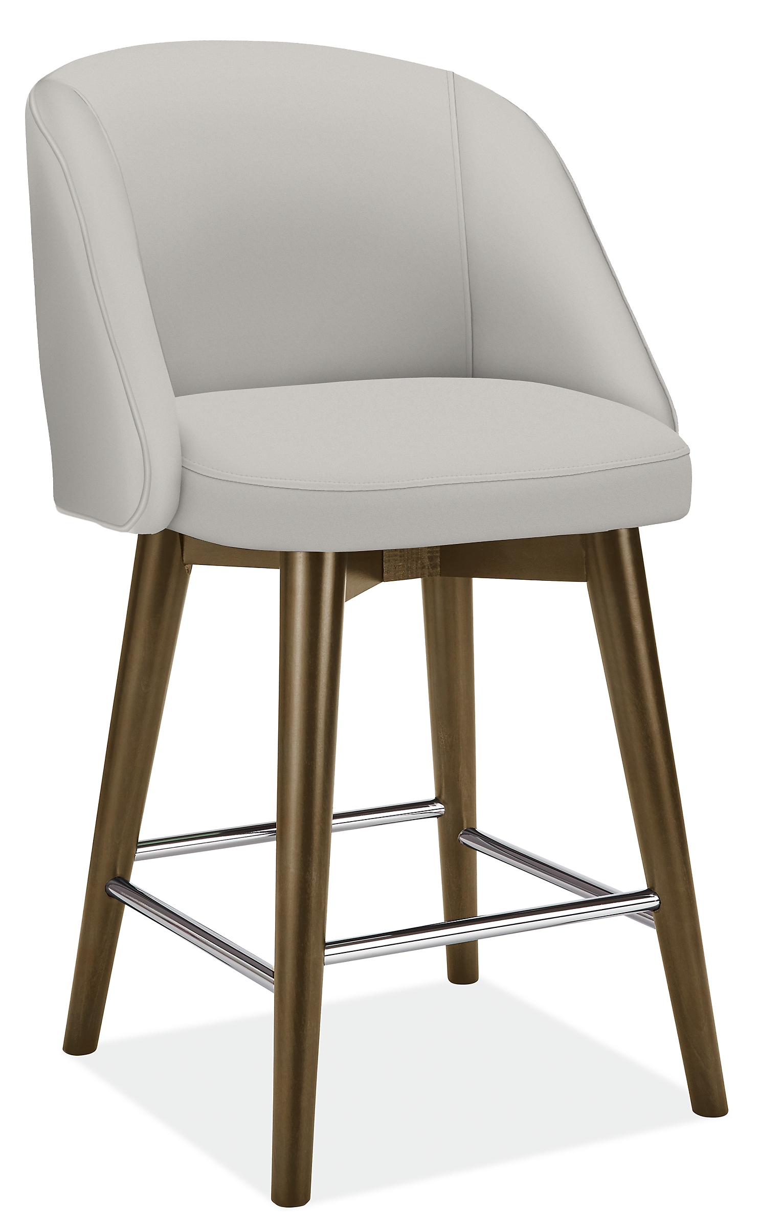 Cora Swivel Counter Stool in View Grey with Charcoal Legs
