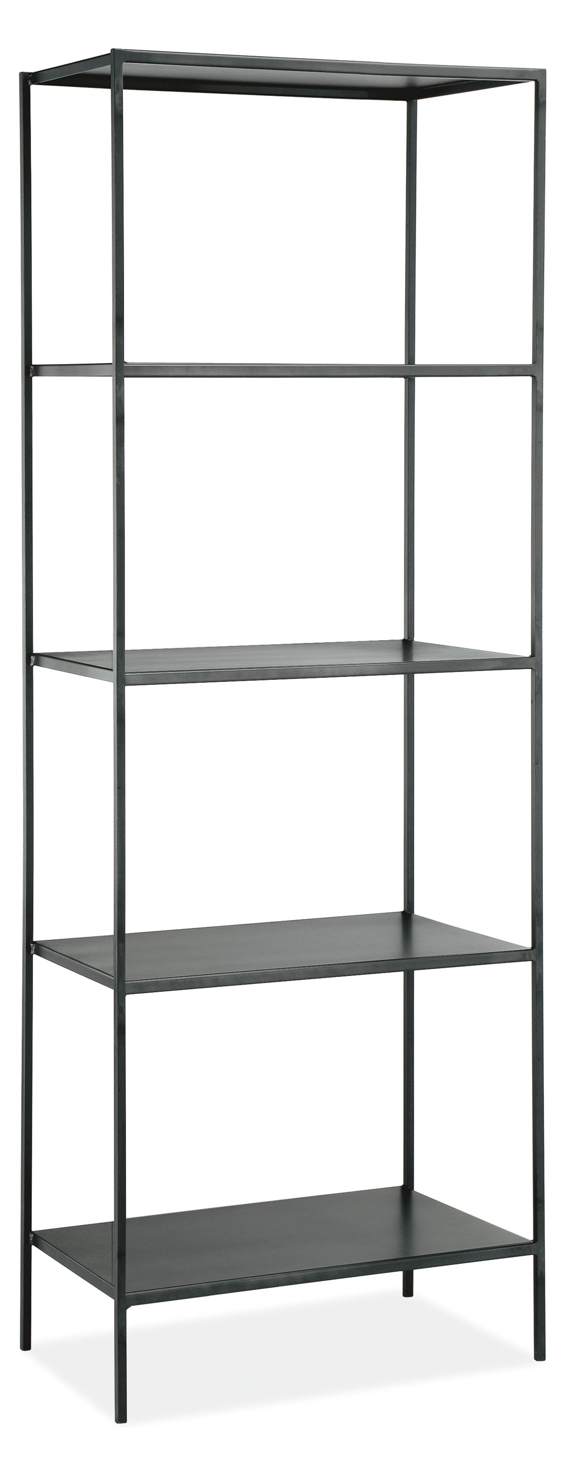 Slim Bookcases In Natural Steel, White Metal Bookcase
