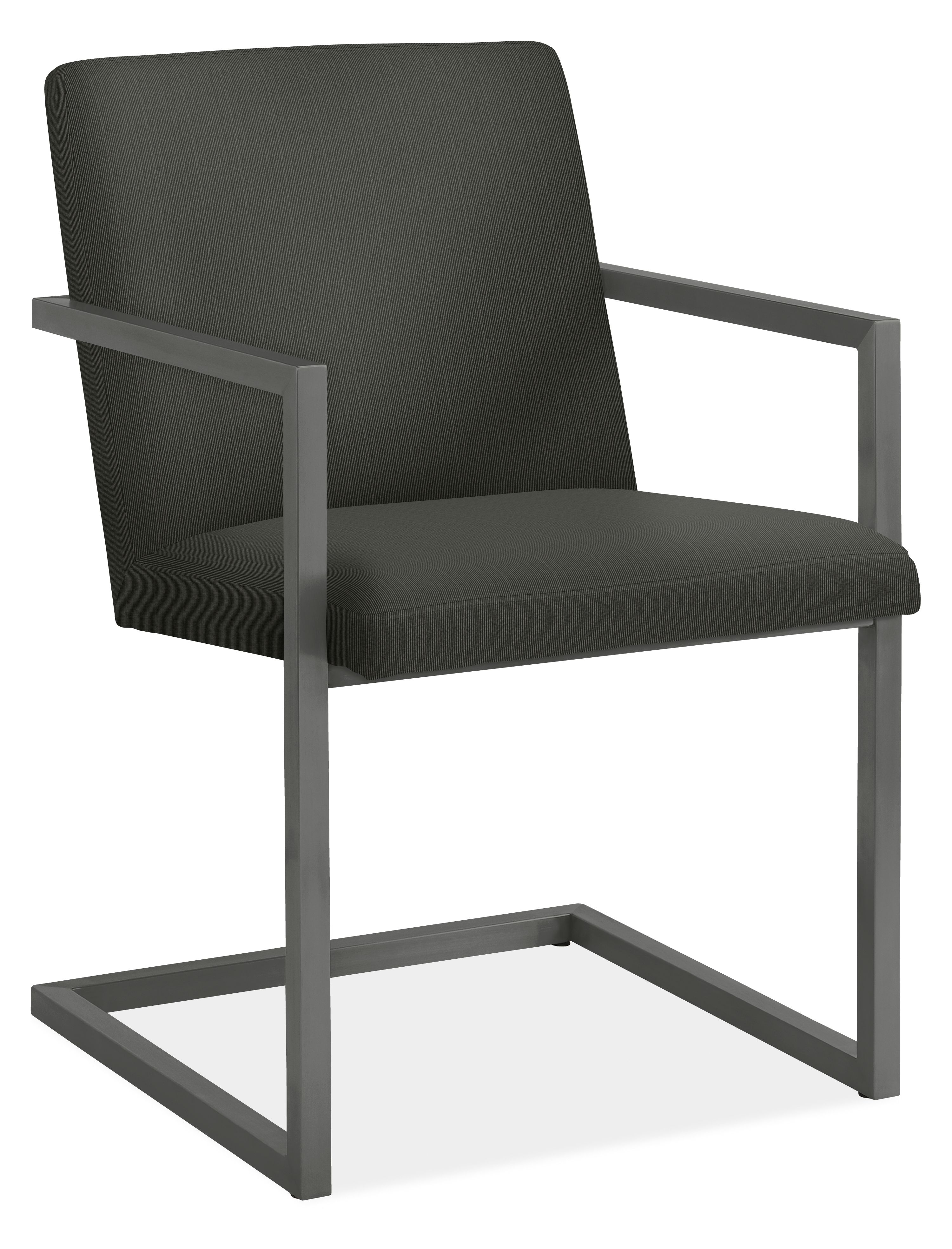 Finn Arm Chair in Sunbrella Canvas Charcoal with Graphite Frame