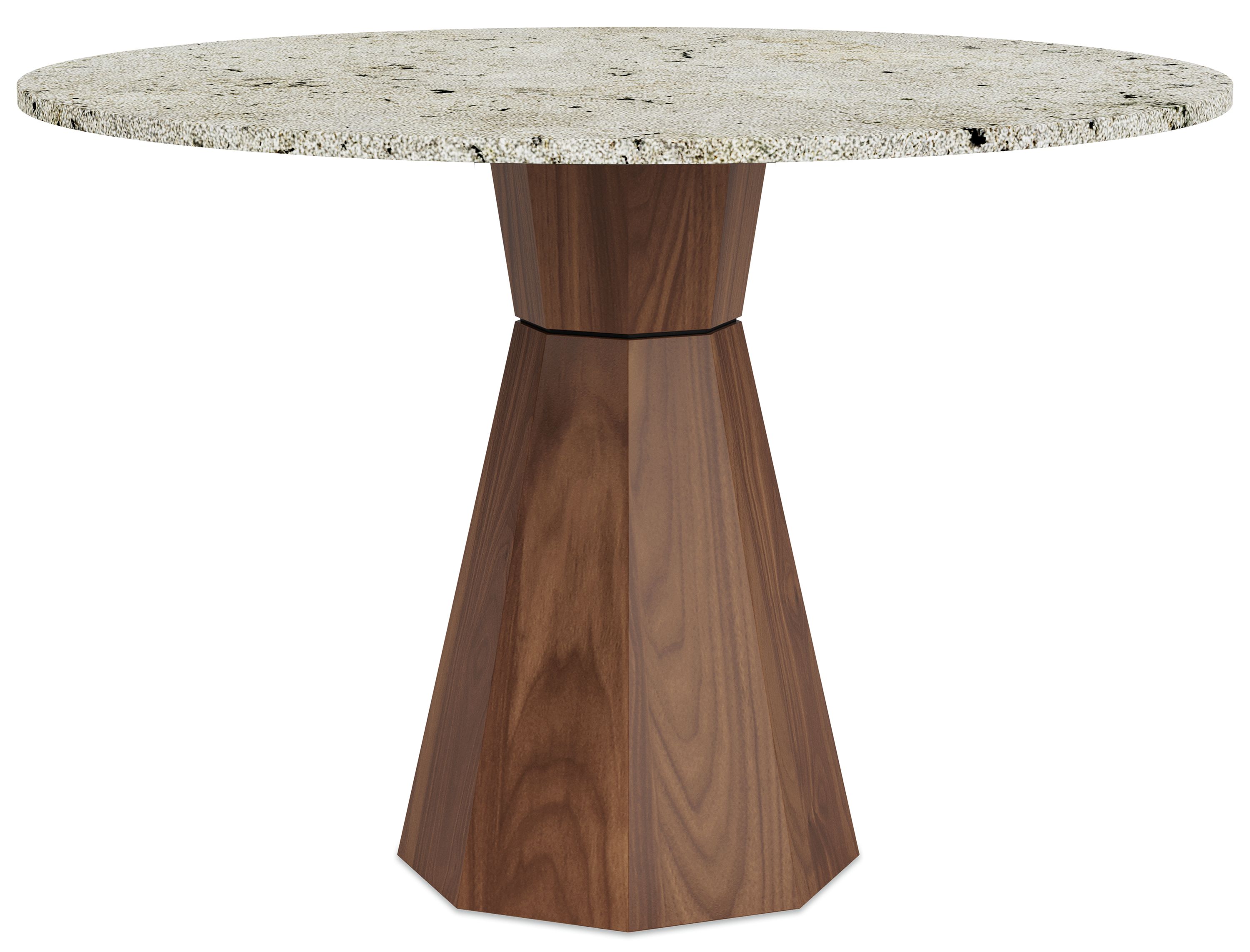 Glover 42 diam Round Table in Walnut w/Mayfair White Top