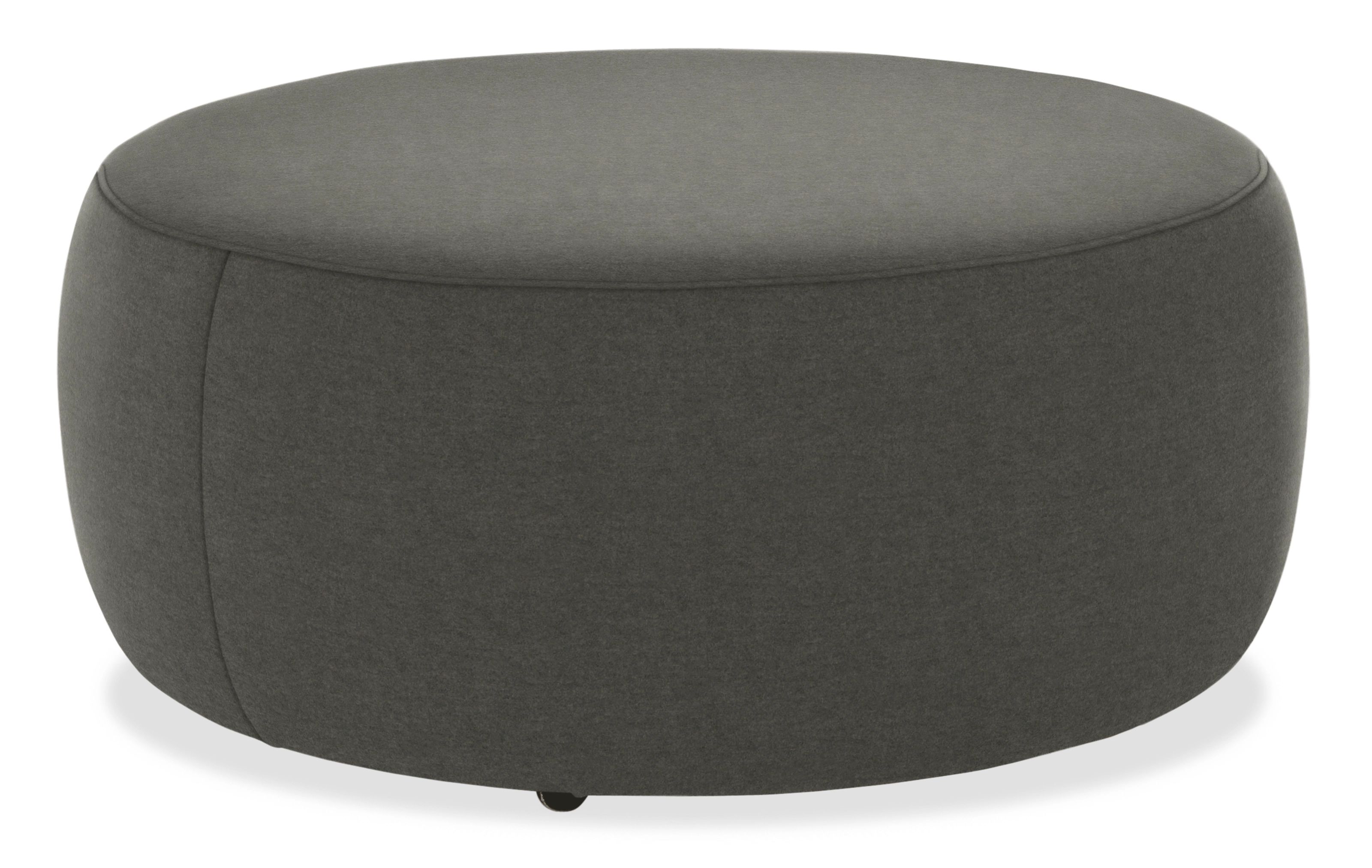 Lind 36 diam 16h Round Ottoman in Vick Charcoal