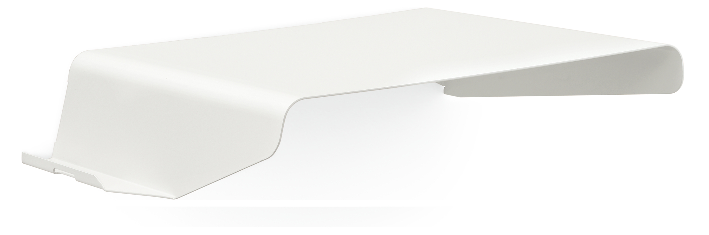 Cooper 18w 13d 3.5h Wall Shelf with Left-side Ledge in White