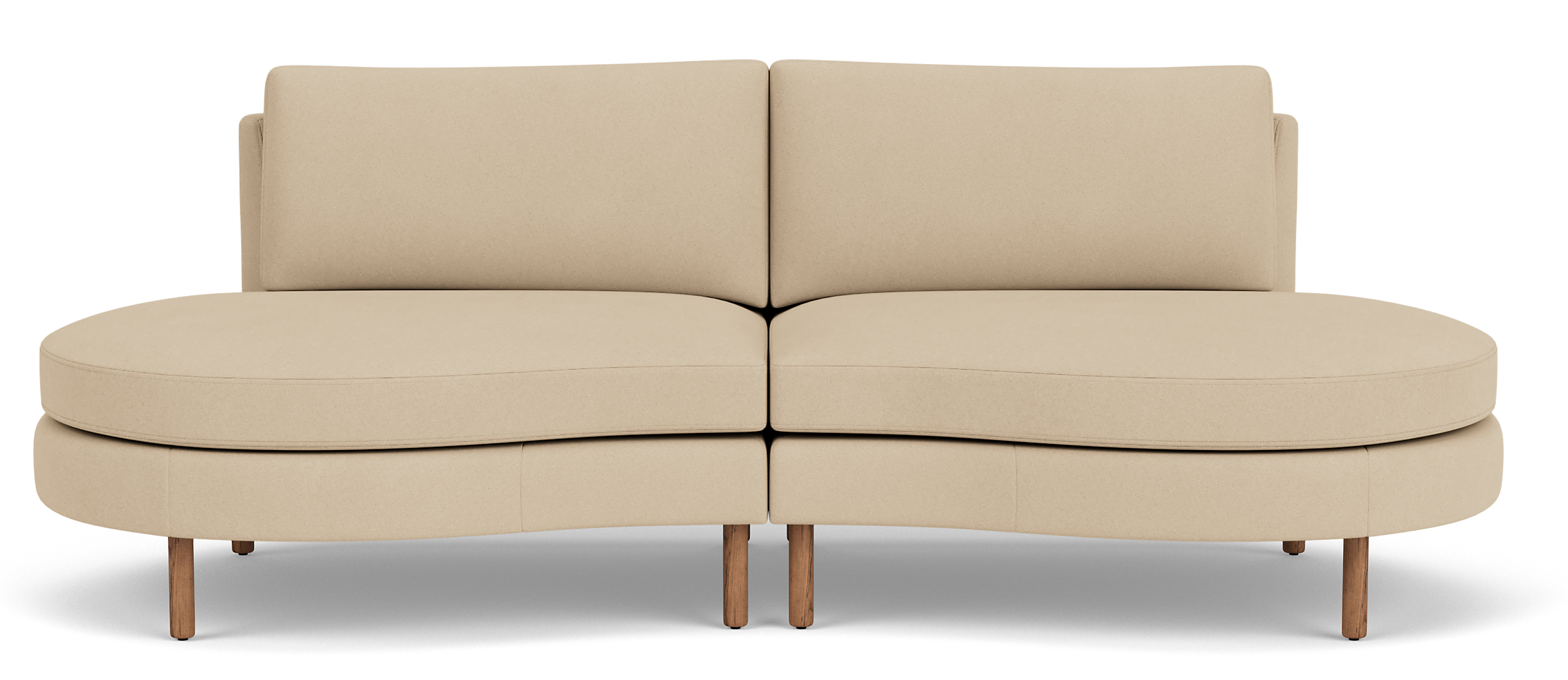 Jasper 98" Two-Piece Sofa in View Wheat with Round Walnut Legs