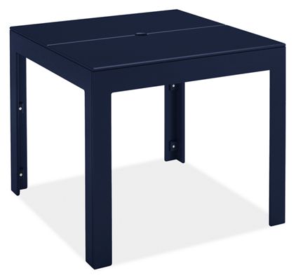 Henry 36w 36d 30h Table with Umbrella Hole in Navy - Modern Outdoor ...