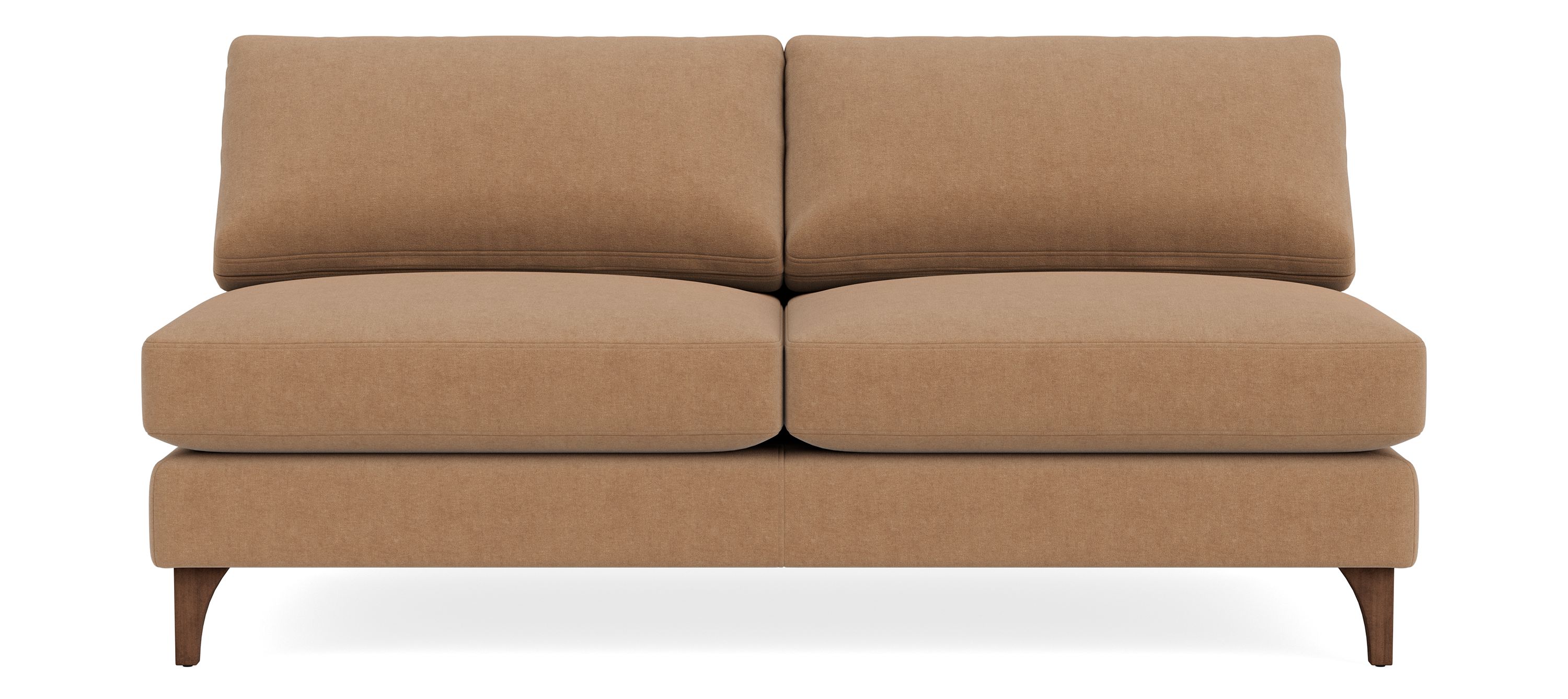 Carlton 65" Armless Loveseat in Windsor Cognac w/Mocha Legs
