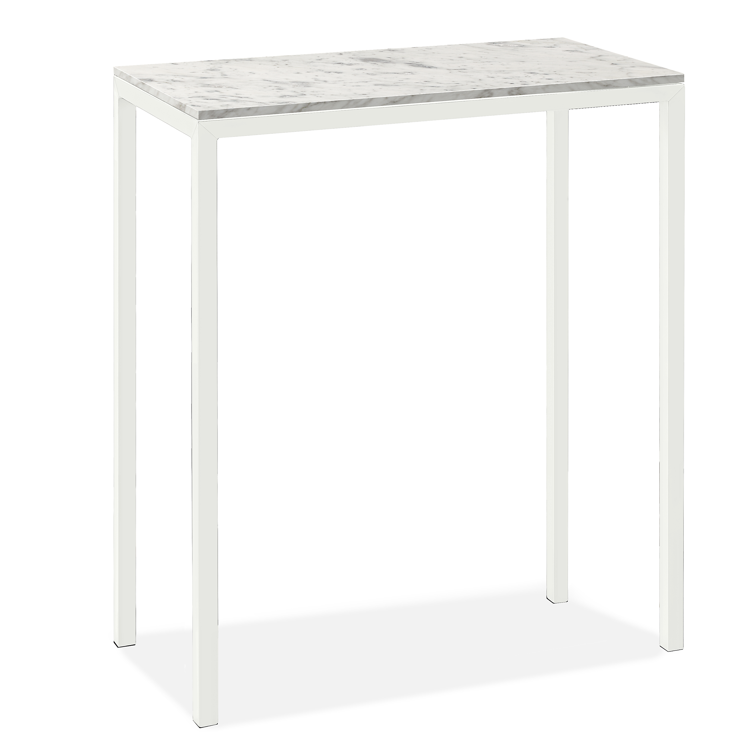 Parsons 36w 26d 42h Counter Table in 1.5" White Base with Venatino Marble