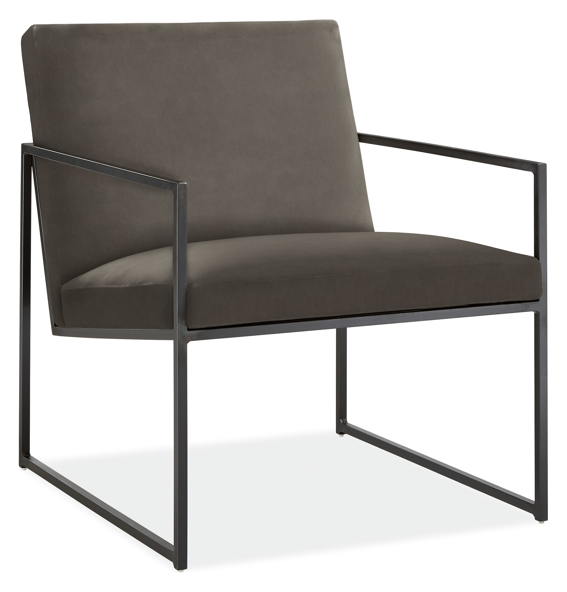 Novato Chair in Banks Charcoal with Natural Steel Frame