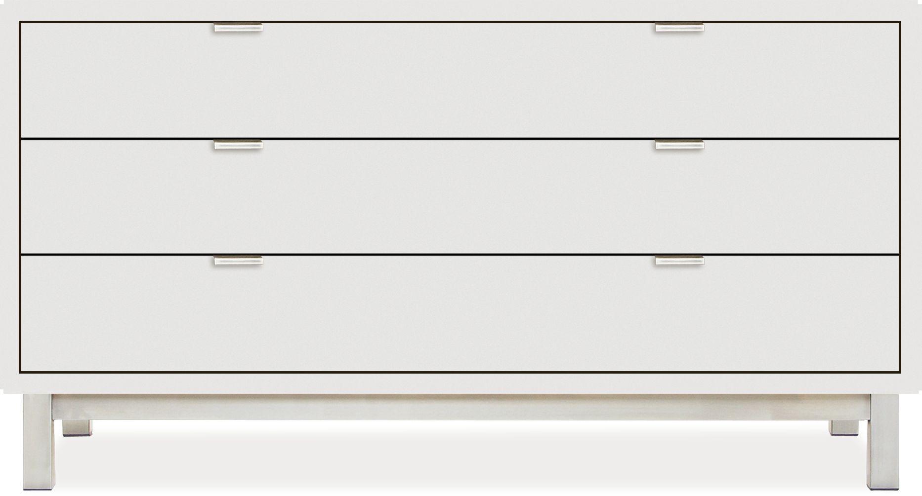 Copenhagen 47w 16d 25h Cabinet in White with Stainless Steel