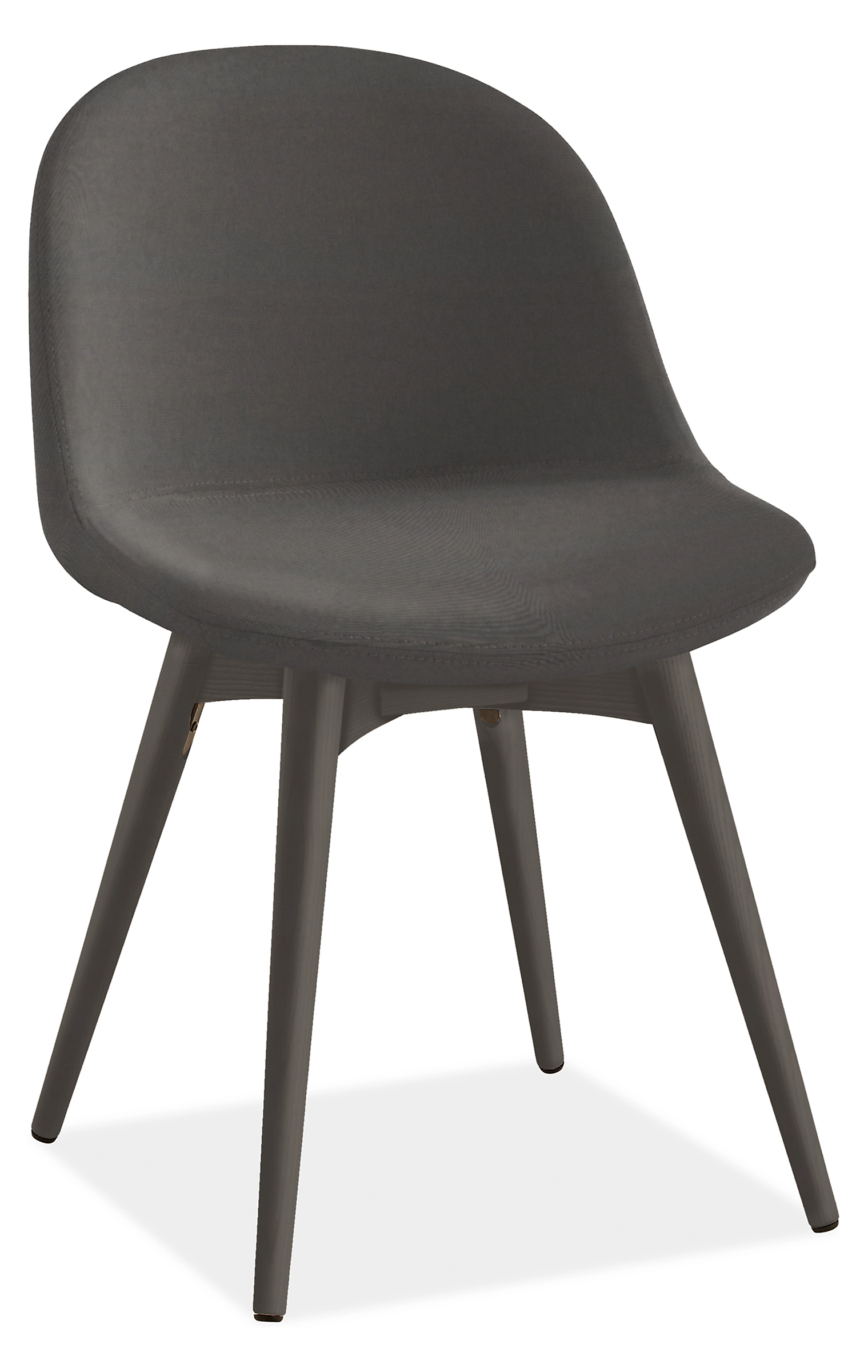 Bernard Dining Chair in Creel Charcoal Fabric with Ebony Wood Legs