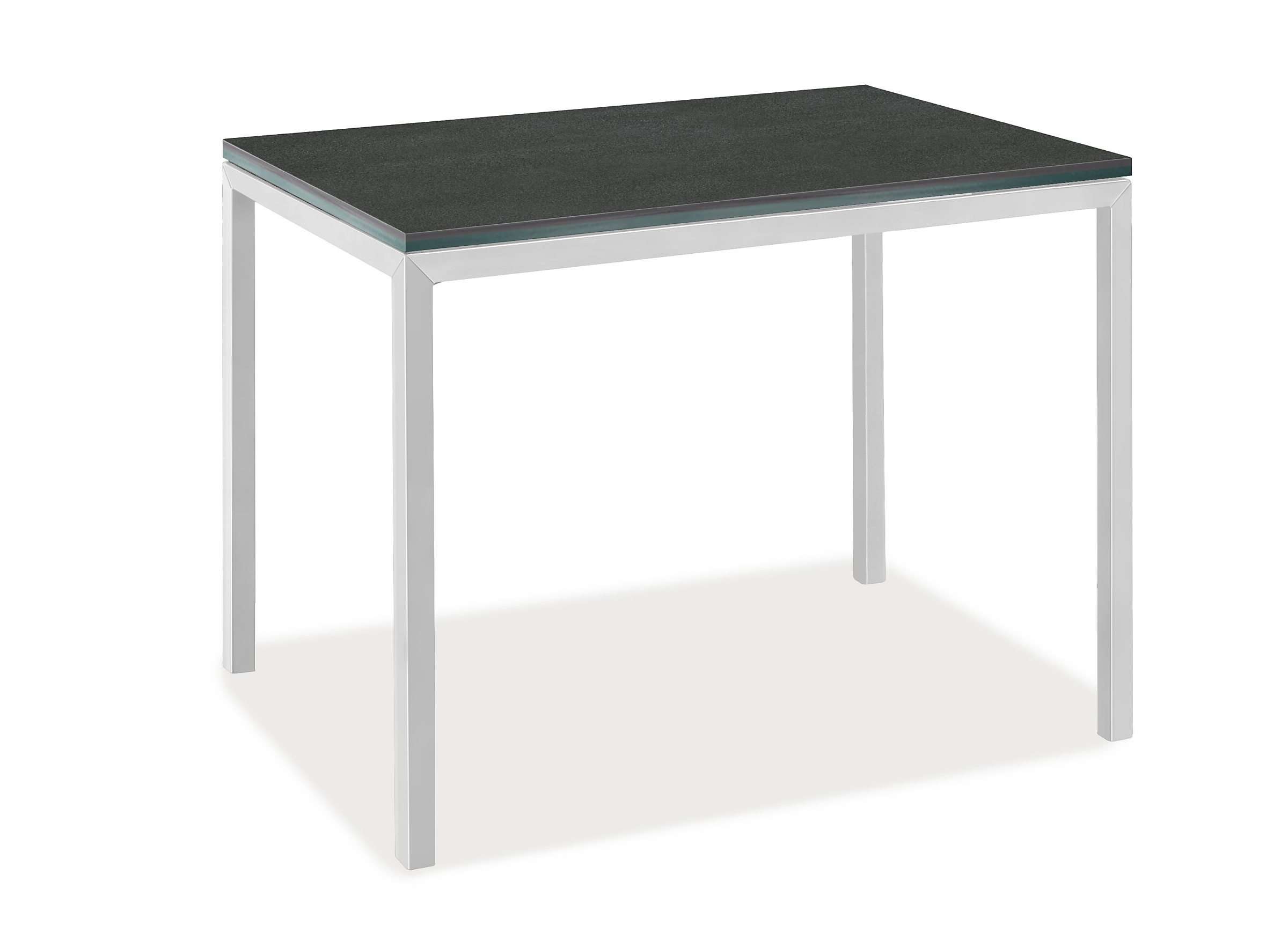 Parsons 30w 20d 20h Outdoor Side Table in Graphite with Dark Grey Ceramic Top