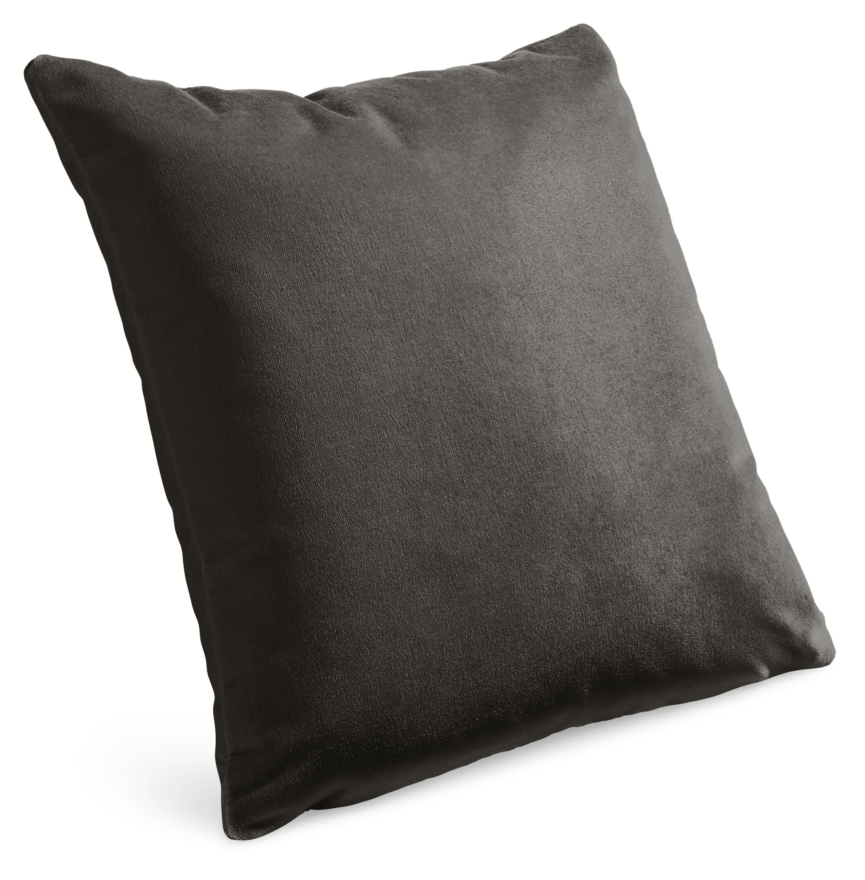Velvet 20w 20h Throw Pillow Cover in Charcoal