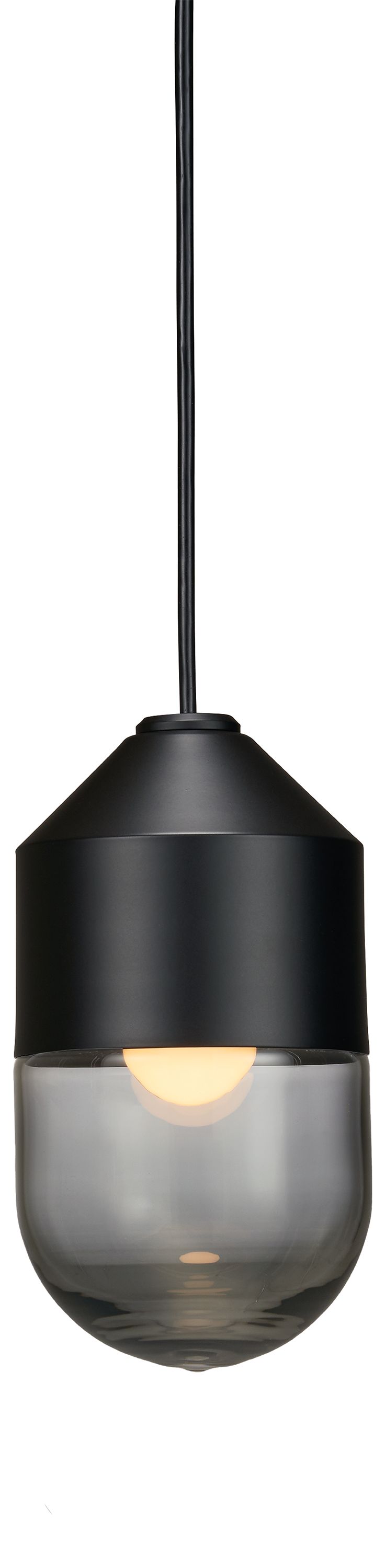 Ballad Short  Pendant in Smoke Glass