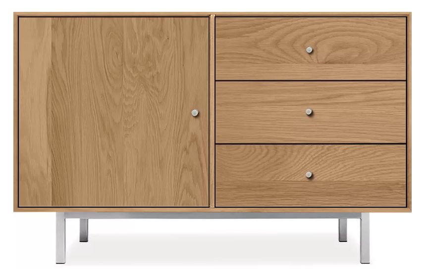 Hudson 44w 16d 28h Cabinet in Rye with Stainless Steel Base