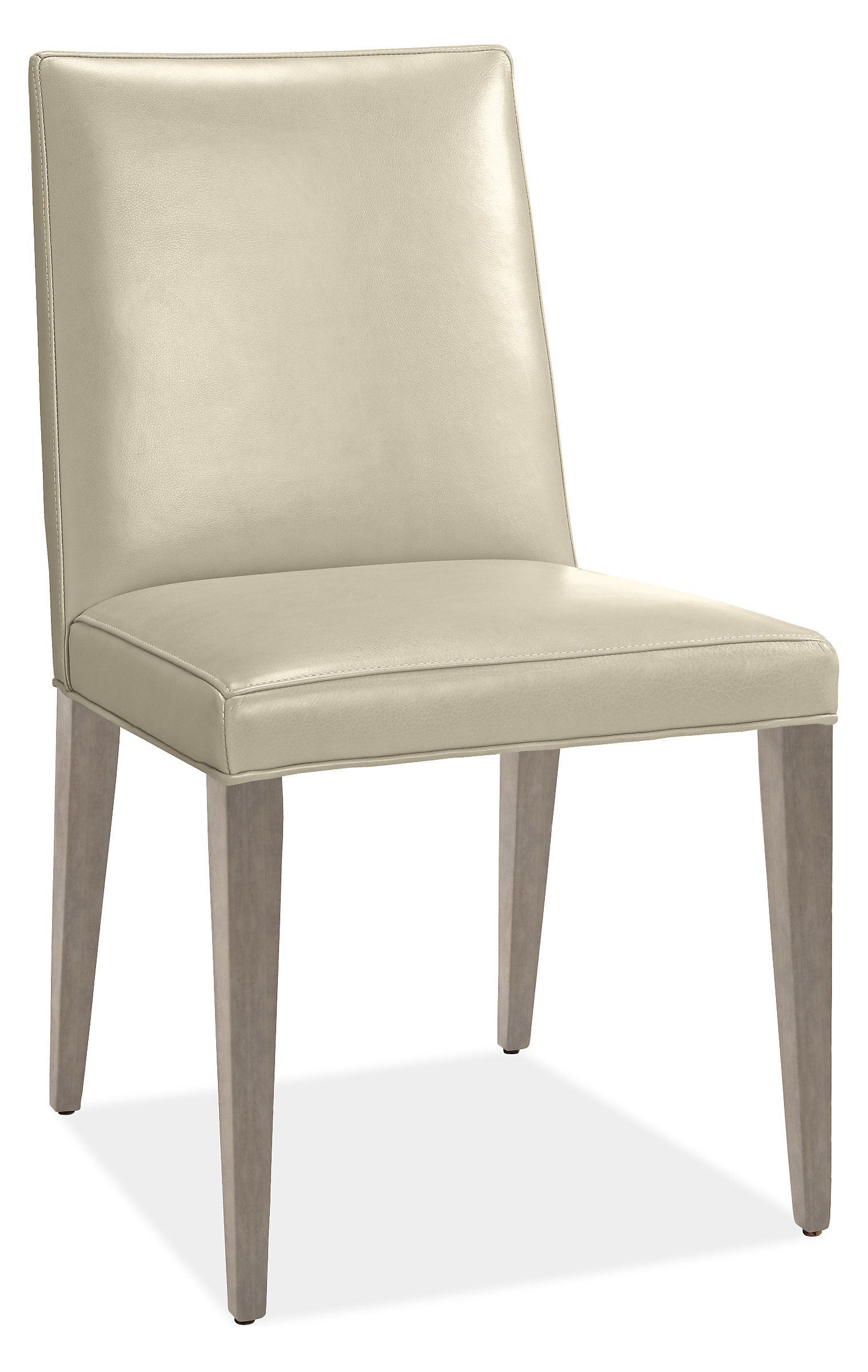 Ava High-Back Side Chair in Urbino Ivory Leather with Shell Legs