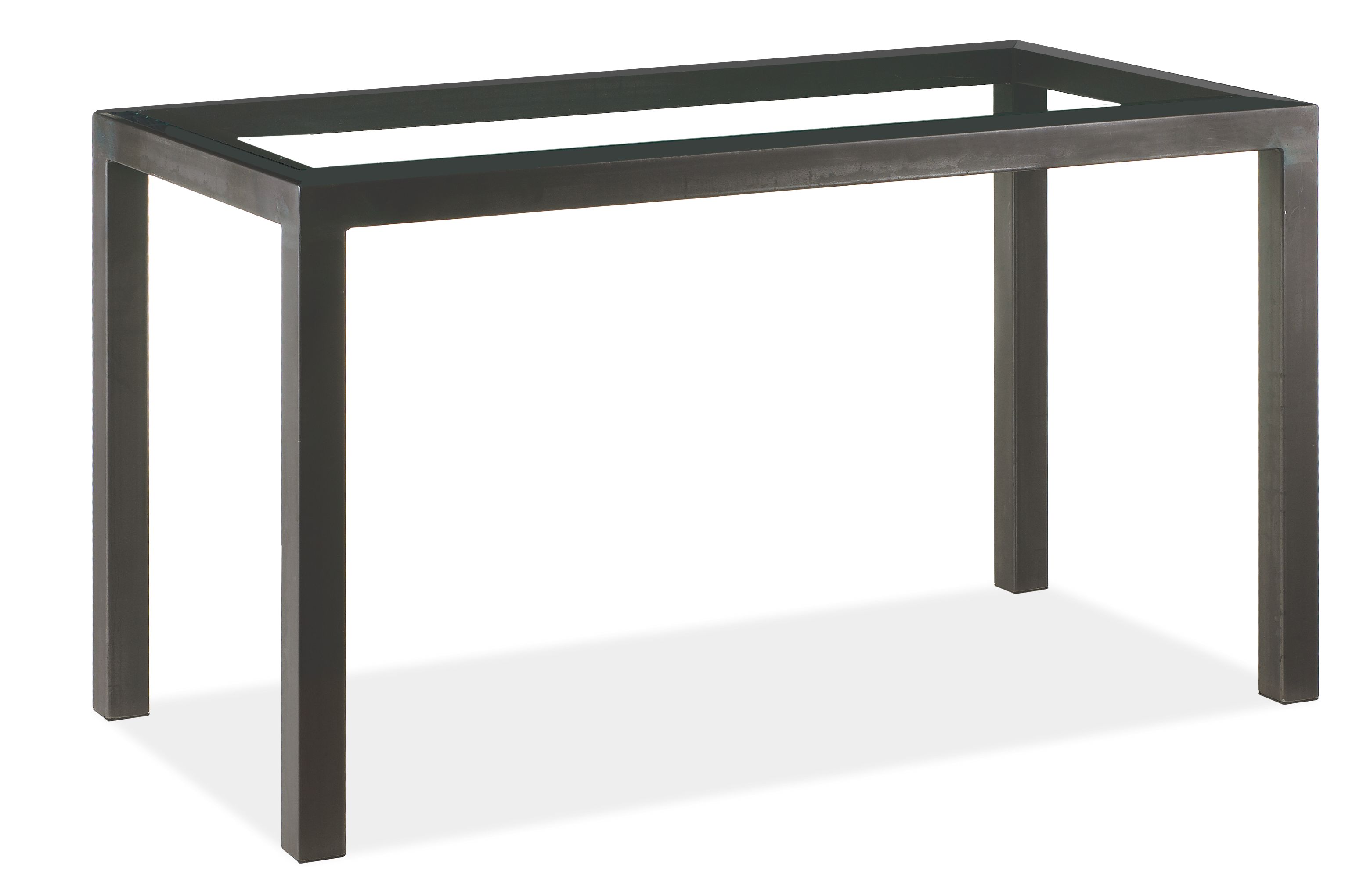 Parsons Base 40w 24d 28h Table in Natural Steel with 2" Leg