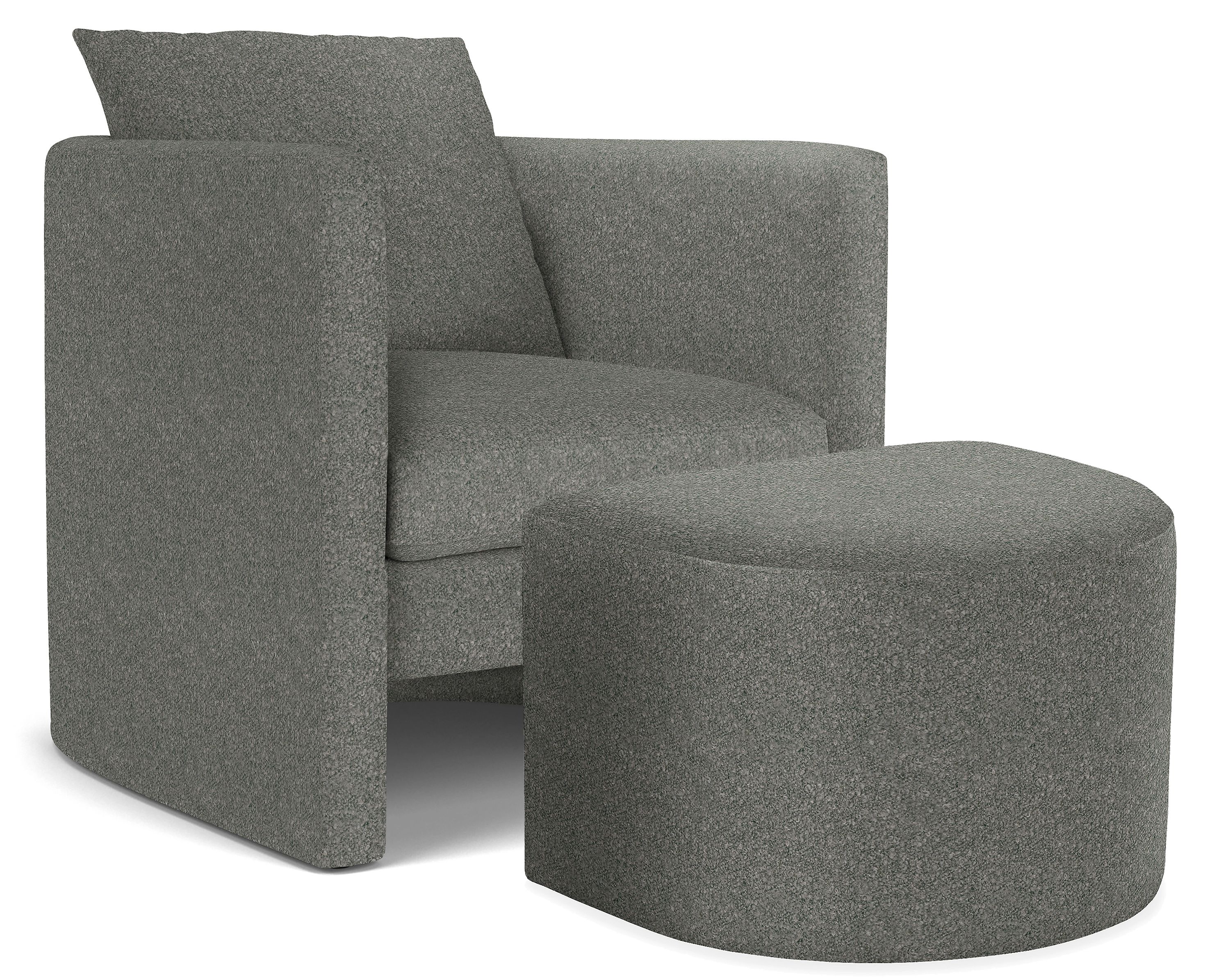 Silva Chair & 24w 20d 17h Ottoman