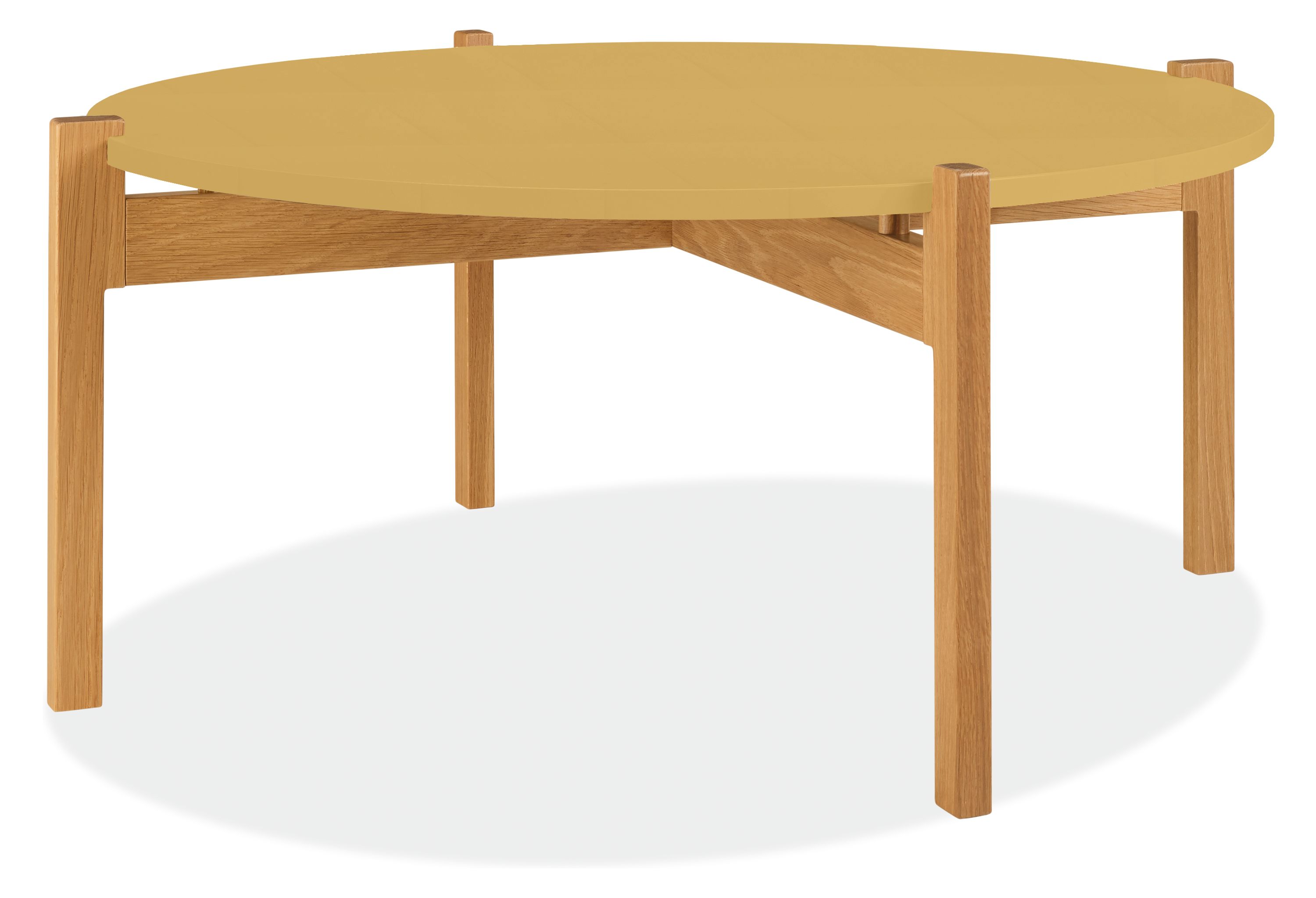 Kavala 39 diam 16h Round Coffee Table in Saffron with White Oak Base