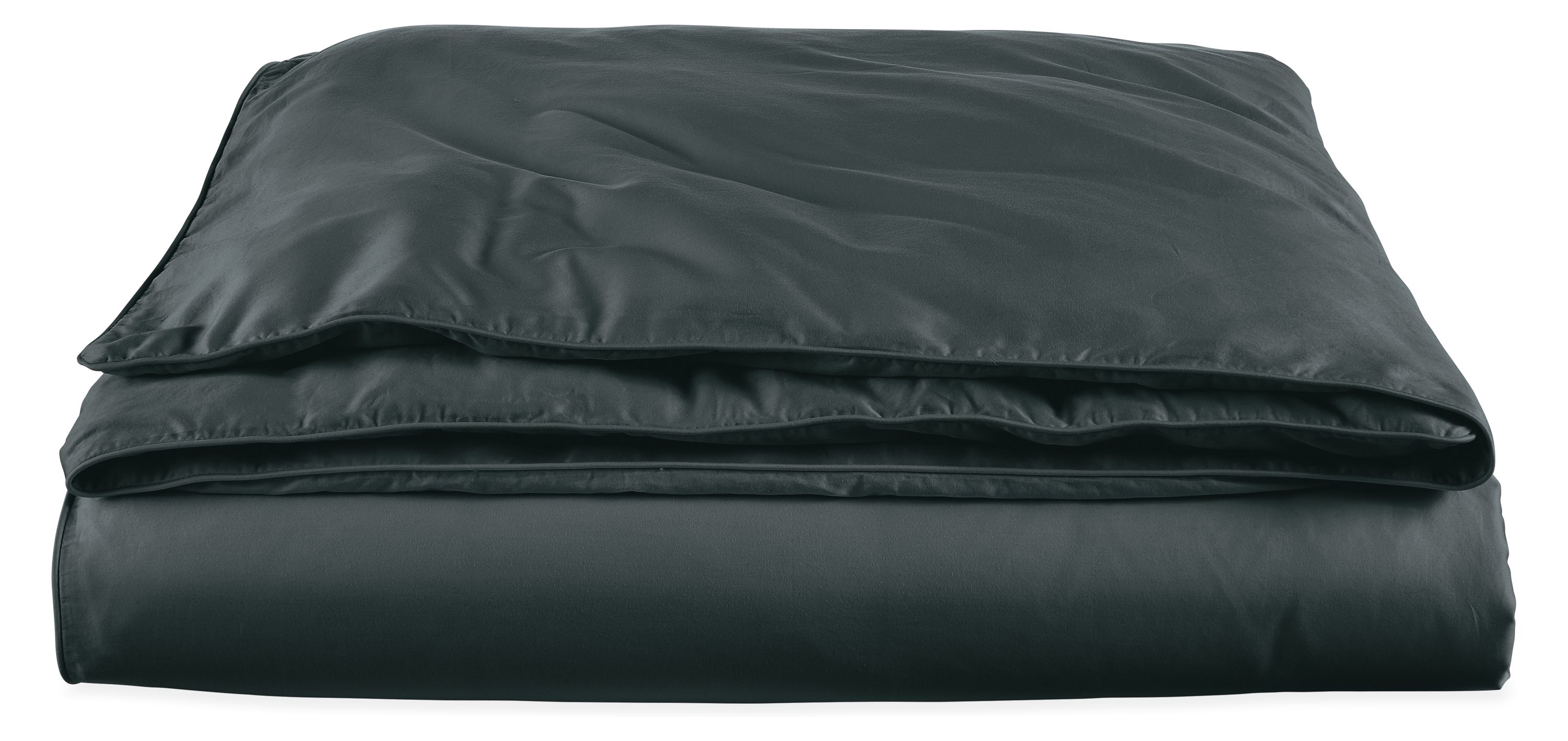 Tailored Sateen Twin Duvet Cover in Dark Slate