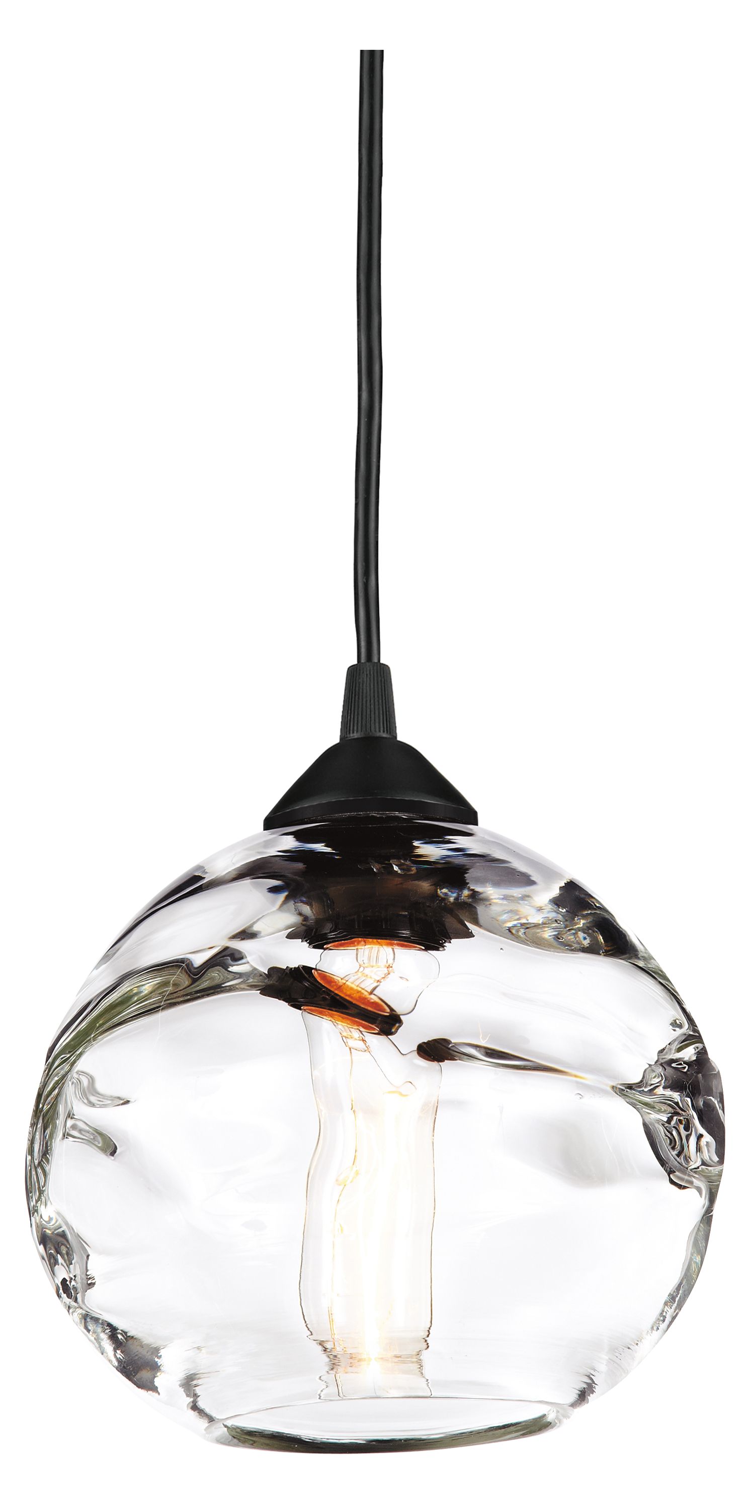 Hand-Blown Glass Pendant Light Fish Bowl Shade Ceiling Fixture