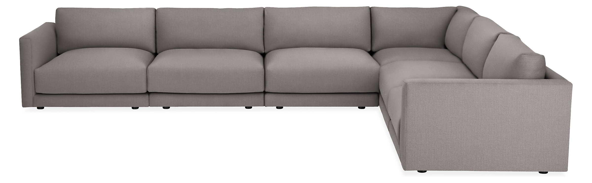 Clemens Deep 164x125" Six-Piece Modular Sectional in Hines Graphite