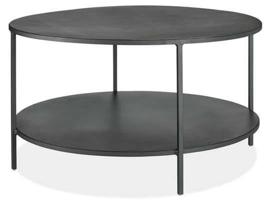 Slim Round Coffee Tables In Natural, Black Round Coffee Tables