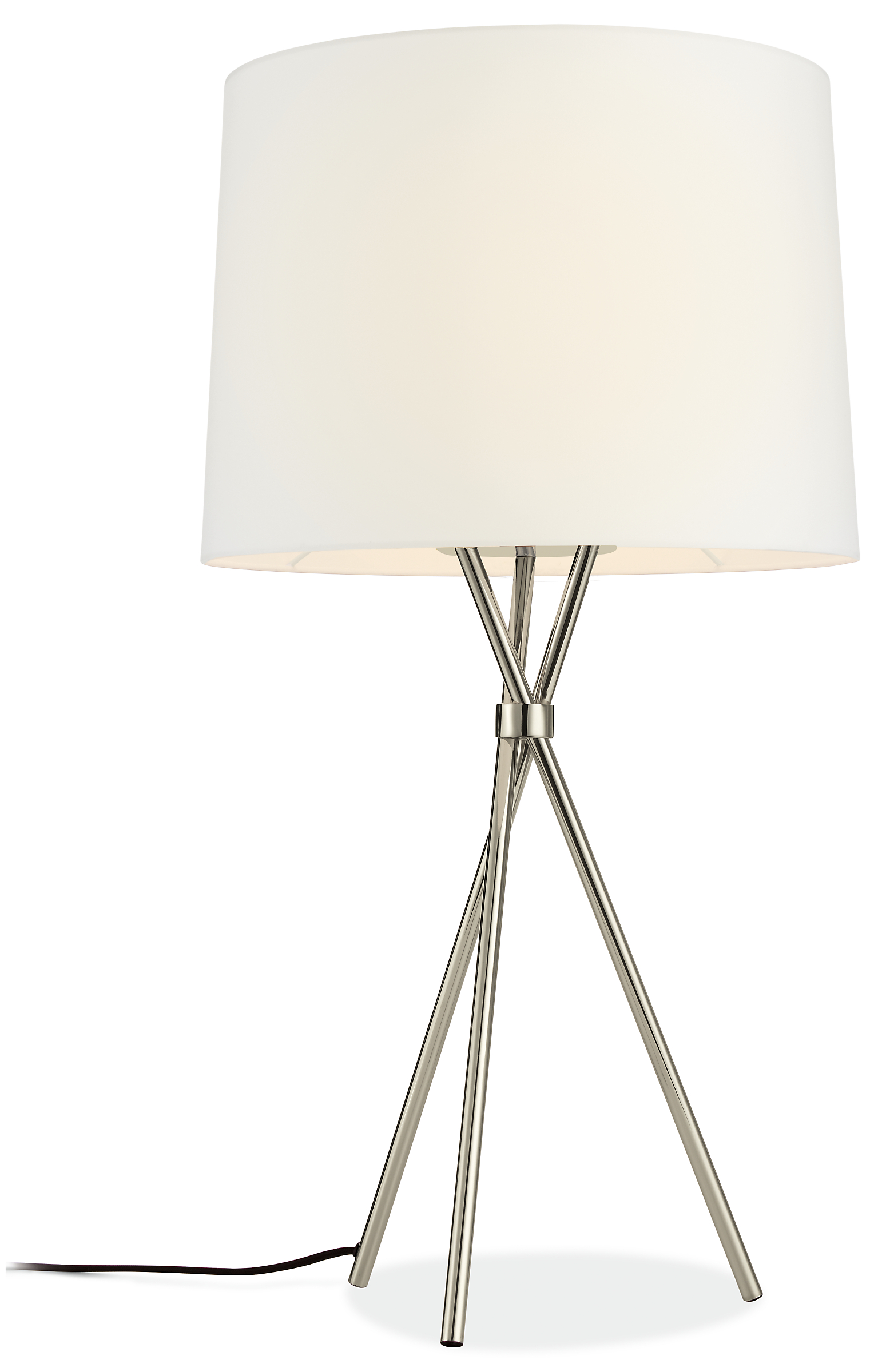 Tri-Plex Table Lamp in White with Polished Nickel