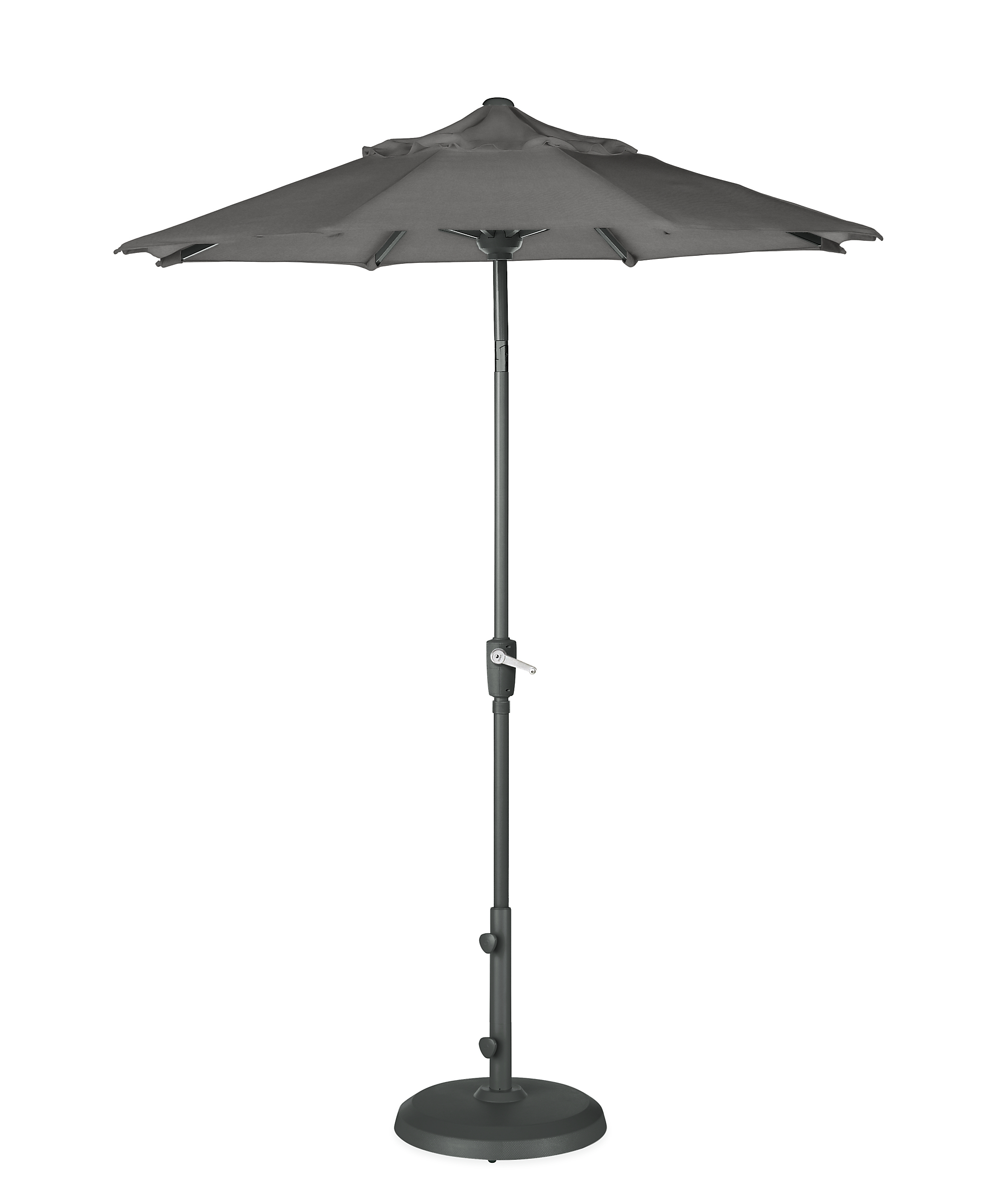 Maui 7.5' Round Patio Umbrella in Sunbrella Canvas Slate with Graphite Base