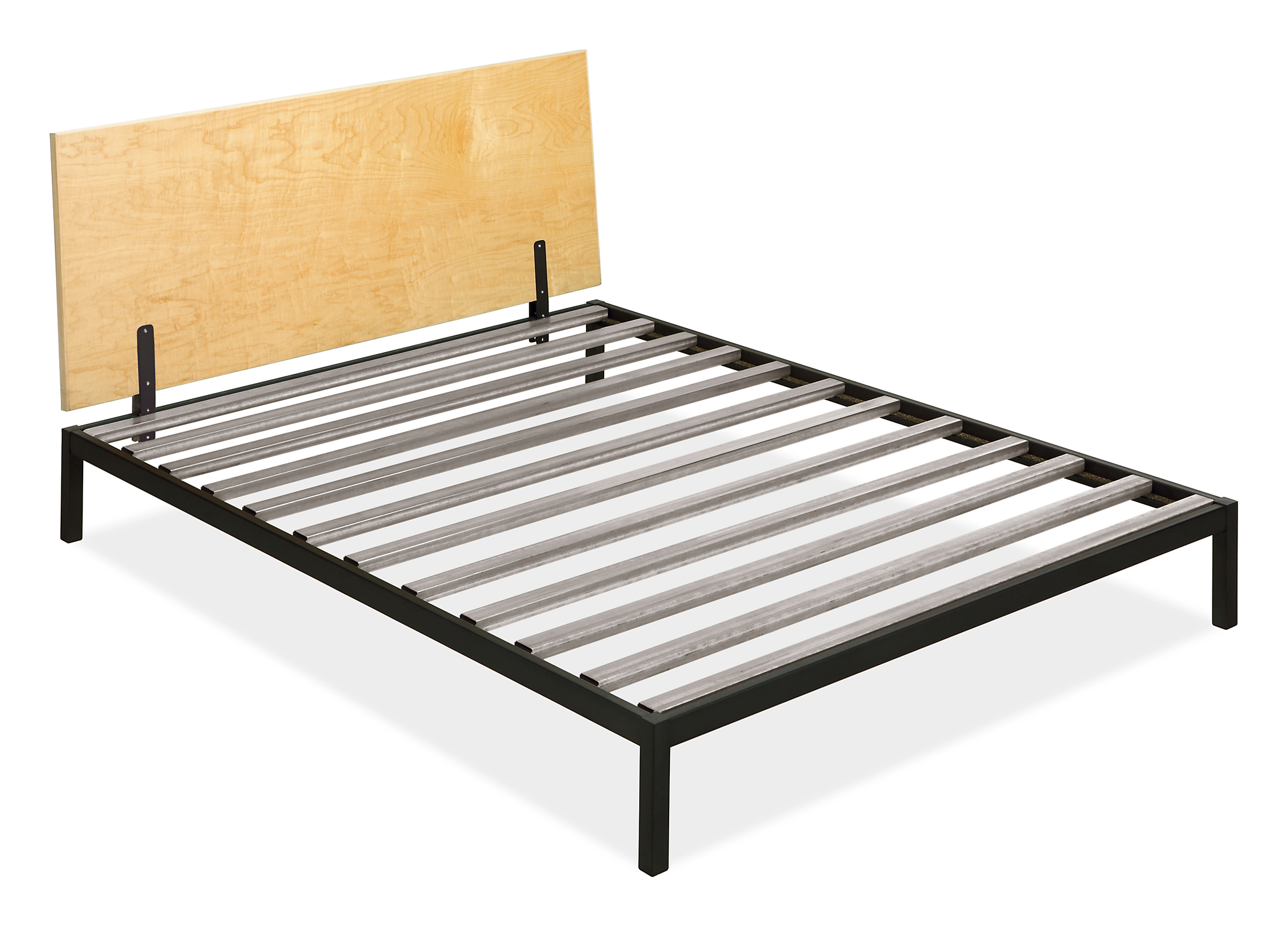 Detail of bed frame without mattress.