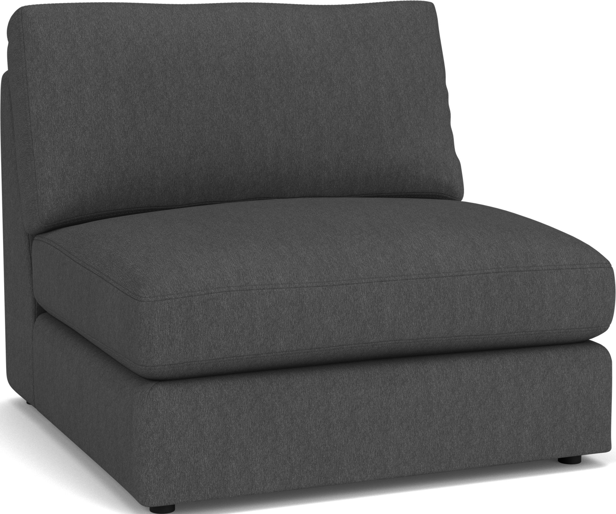 Linger Armless Chair in Flint Charcoal