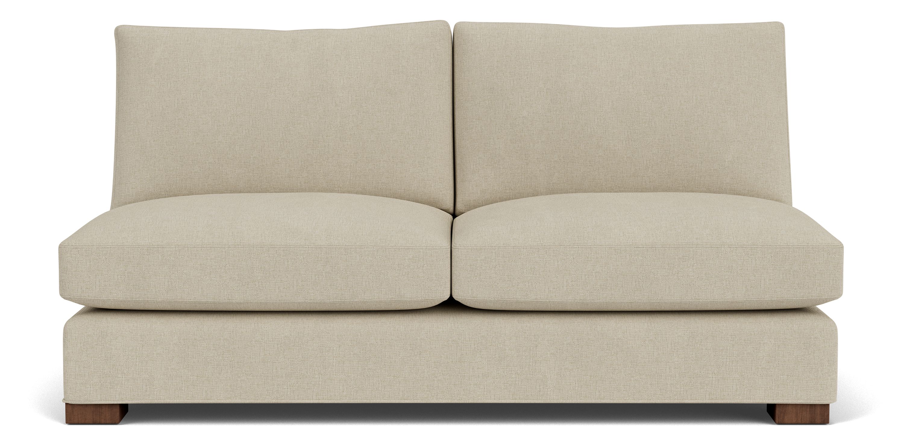 Metro Deep 72" Armless Sofa in Sumner Linen w/Mocha Legs