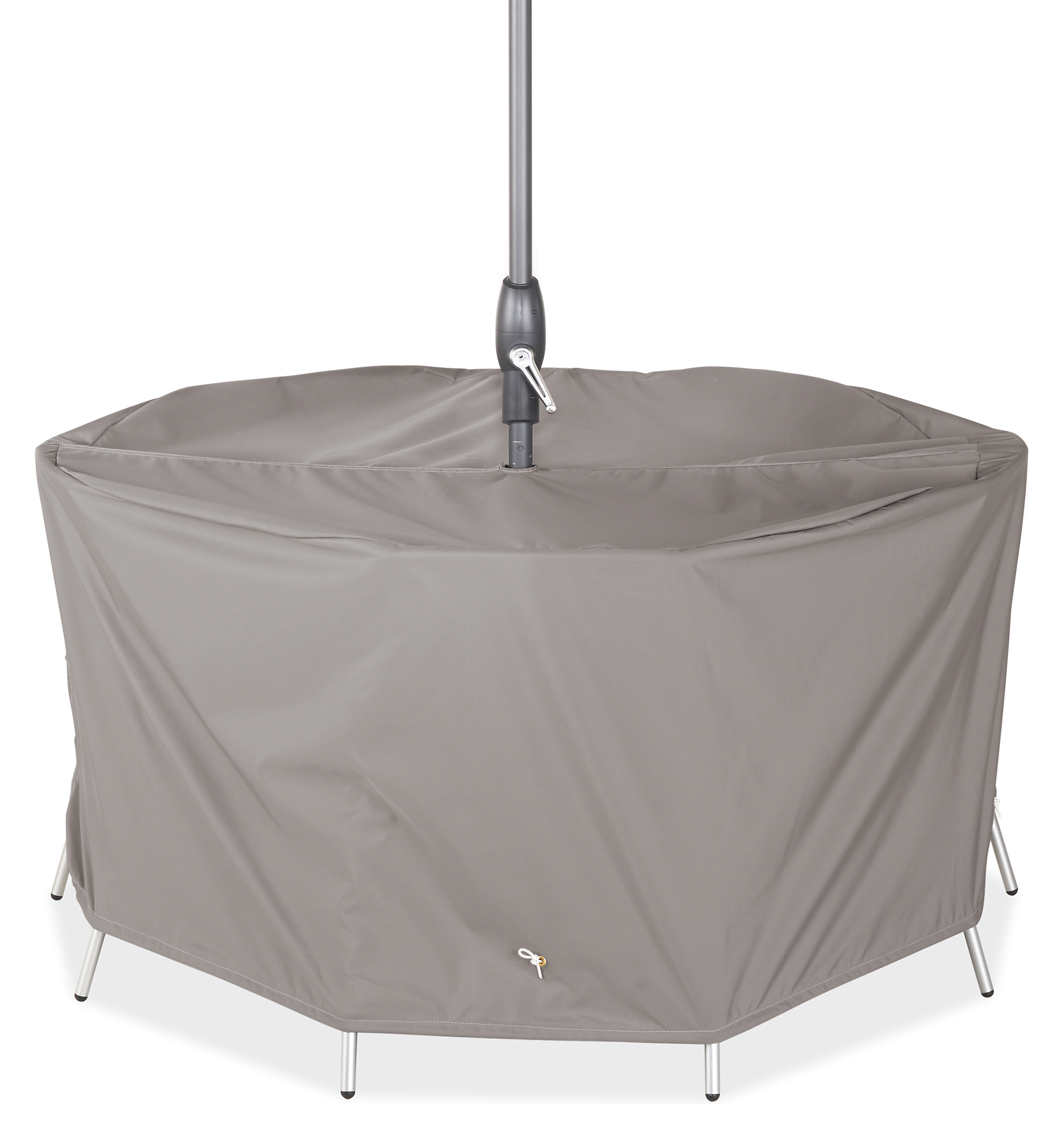 Outdoor Cover for Table/Chairs w/Umbrella Hole 60 diam 30h with Hooks