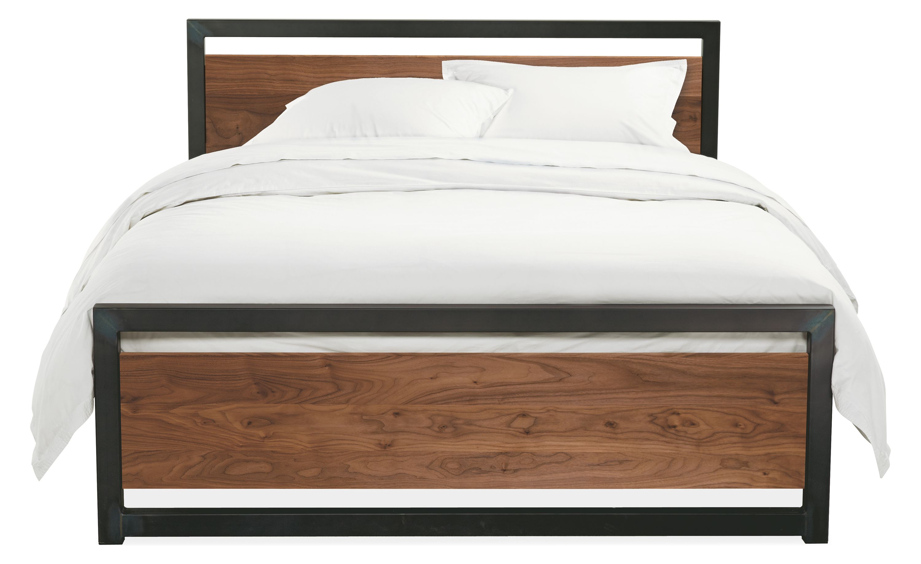 Piper Wood Panel Bed In Natural Steel Modern Contemporary Beds Modern Bedroom Furniture Room Board