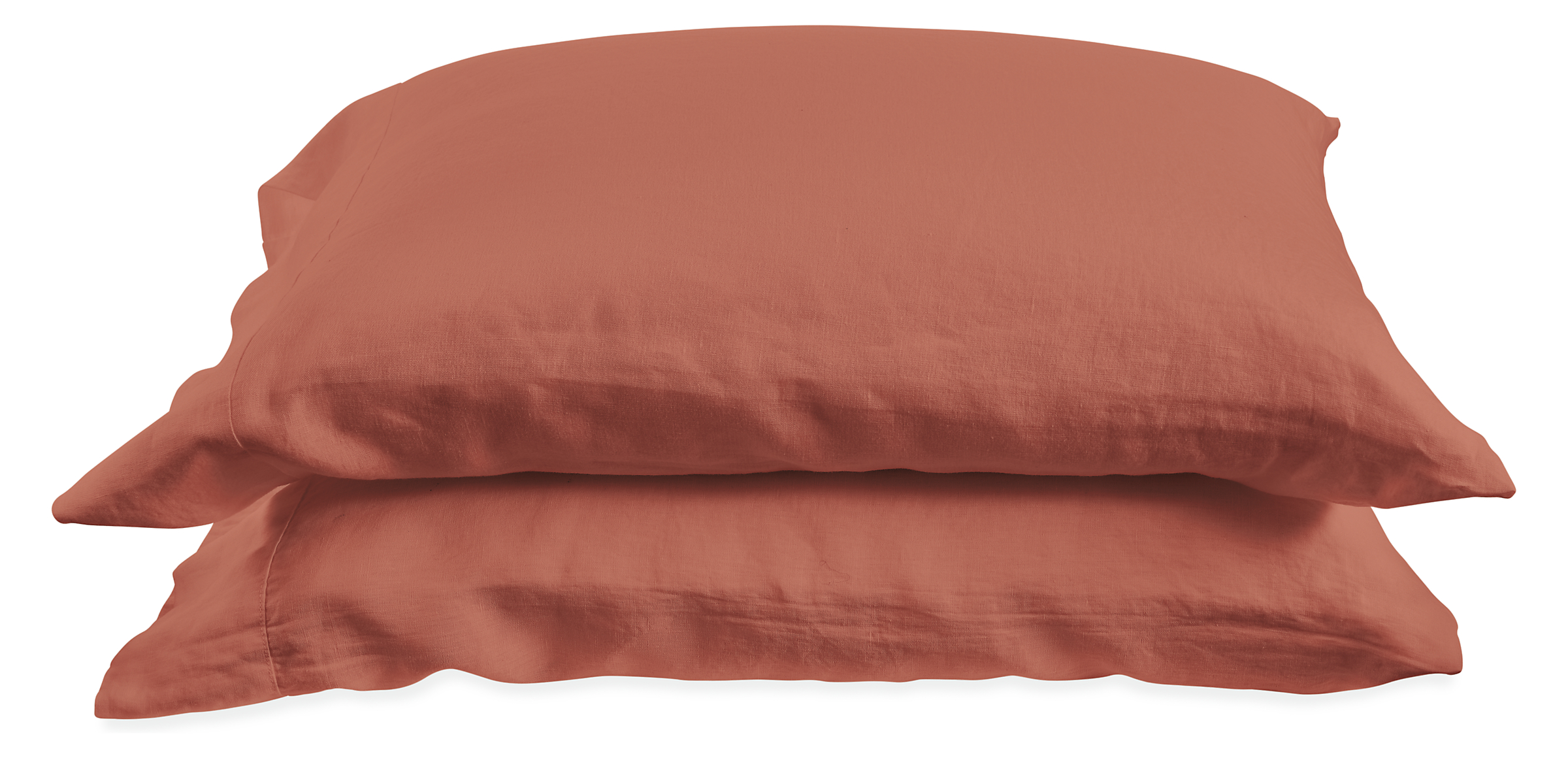 Relaxed Linen Standard Pillowcase Pair in Brick