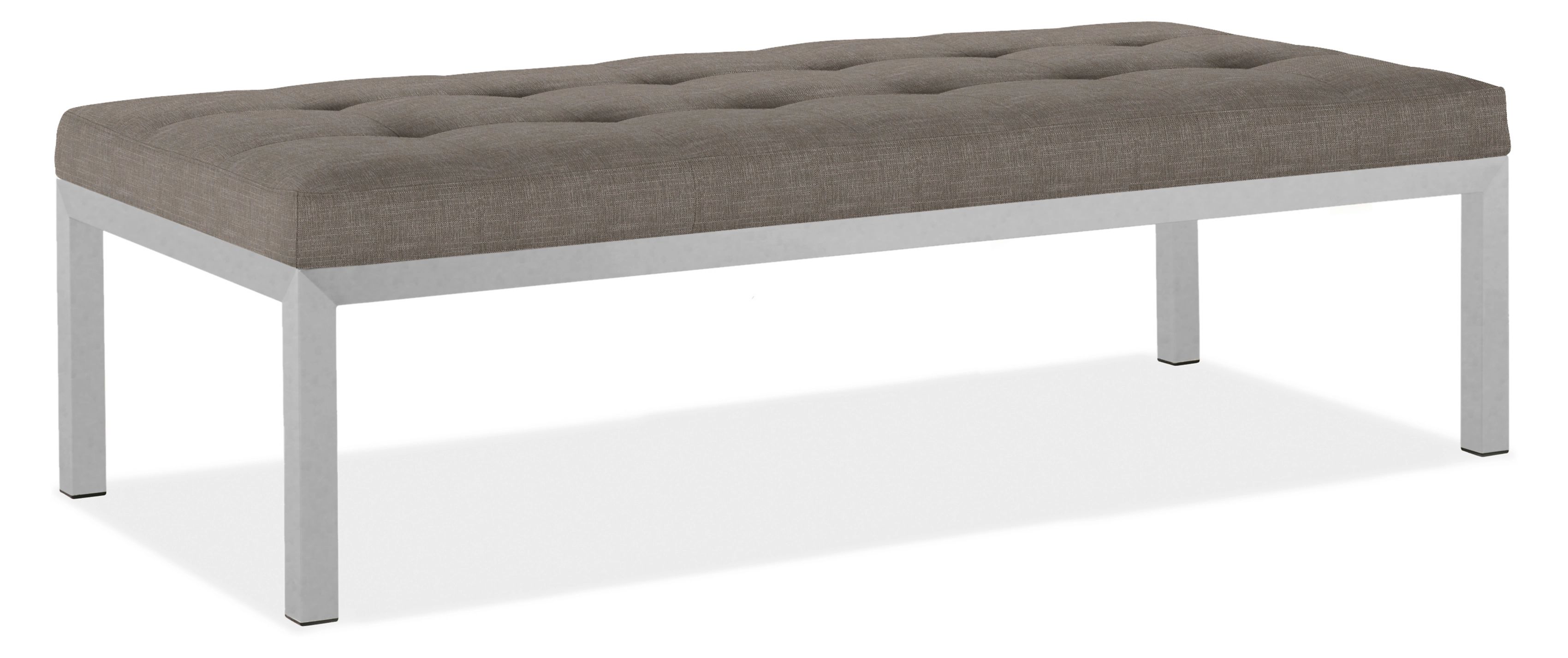 Ravella 56w 24d 16h Bench in Destin Otter Fabric with Stainless Steel Base