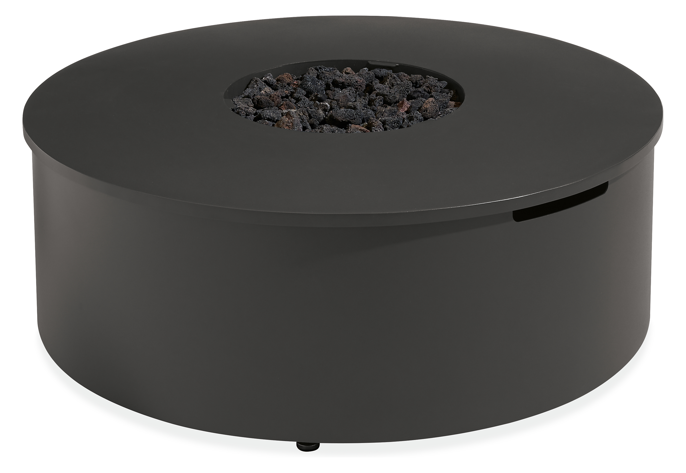 Adara 42 diam 15h Round Outdoor Fire Table with Natural Gas Hook-Up in Graphite