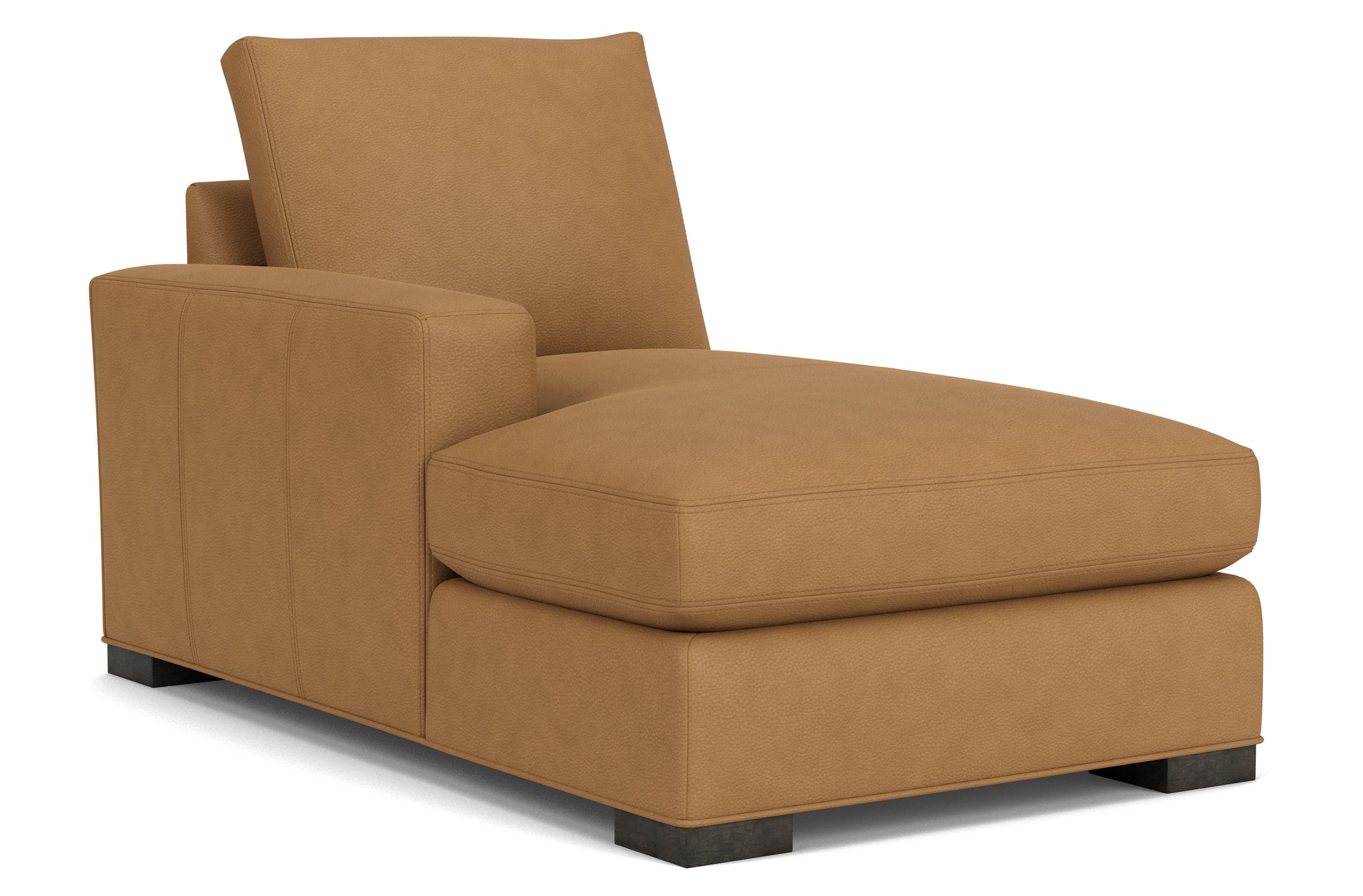 Metro 35" Left-Arm Chaise in Laino Camel Leather