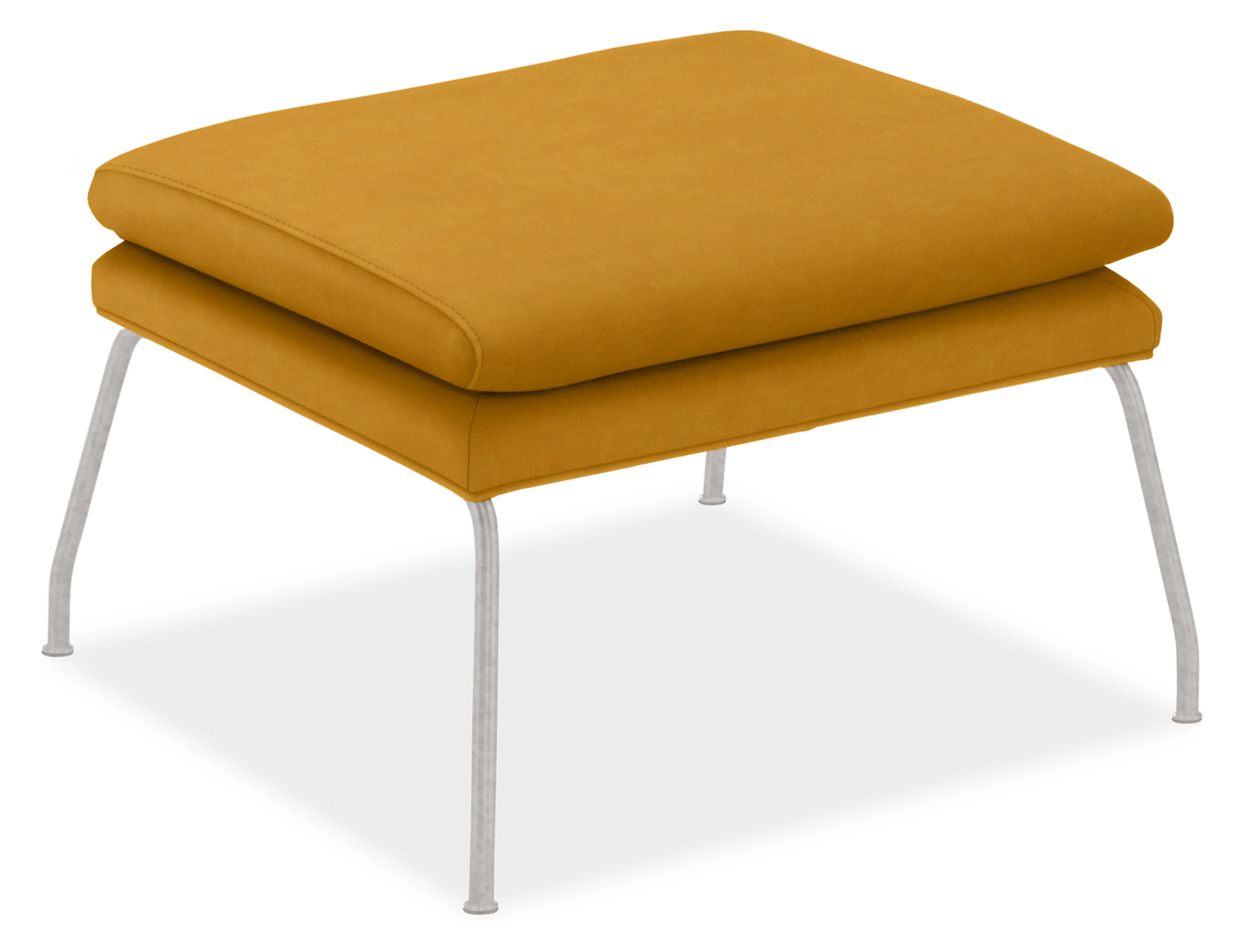Aidan 24w 21d 15h Ottoman in Vance Gold with Stainless Steel Legs