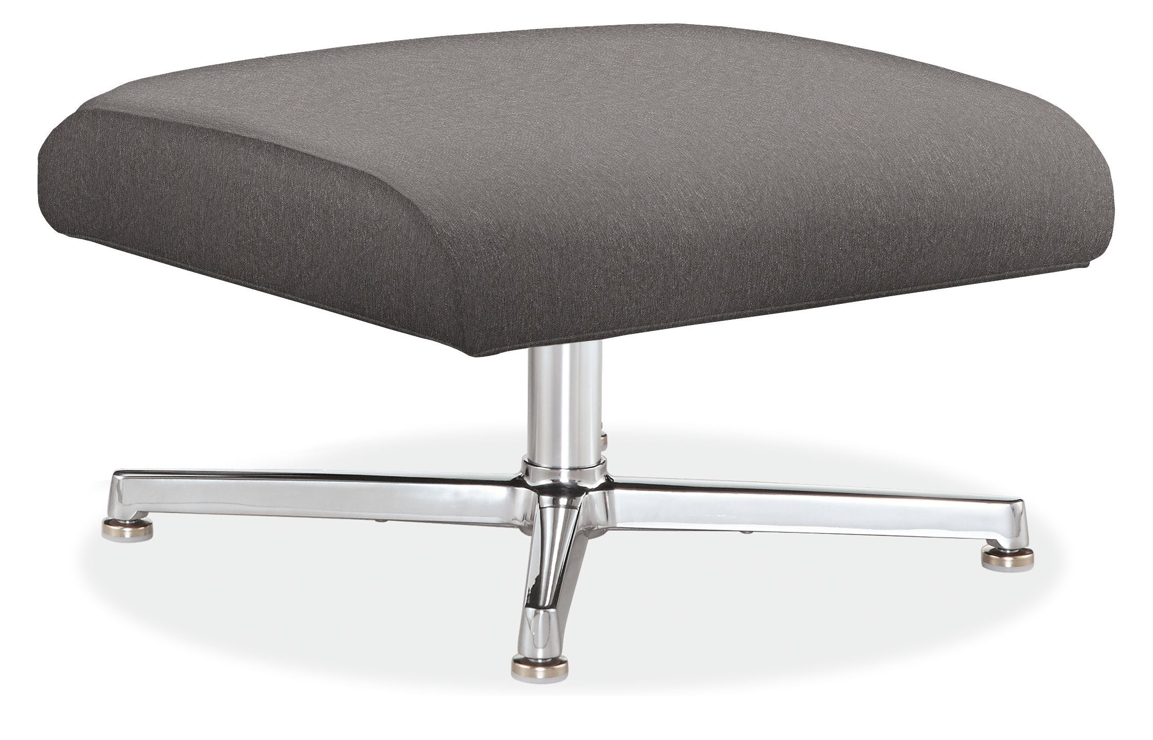 Charles 24w 20d 14h Ottoman in Flint Gunmetal with Aluminum Base